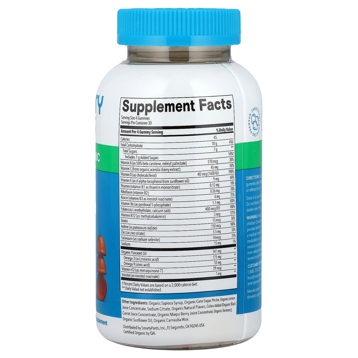 SmartyPants, Men's Organic, Multi & Omegas Gummies, Raspberry, Lemon Lime, & Grape , 120 Gummies