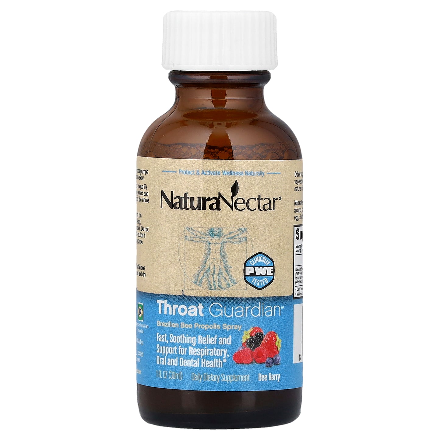 NaturaNectar, Throat Guardian™ Spray, Bee Berry, 5 mg, 1 fl oz (30 ml)
