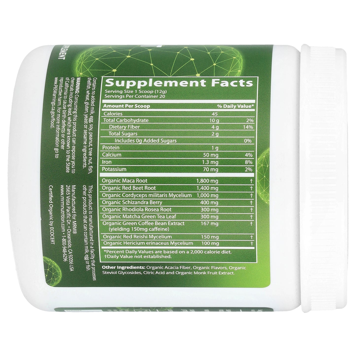 MRM Nutrition, Organic Pre-Workout, Island Fusion, 8.5 oz (240 g)