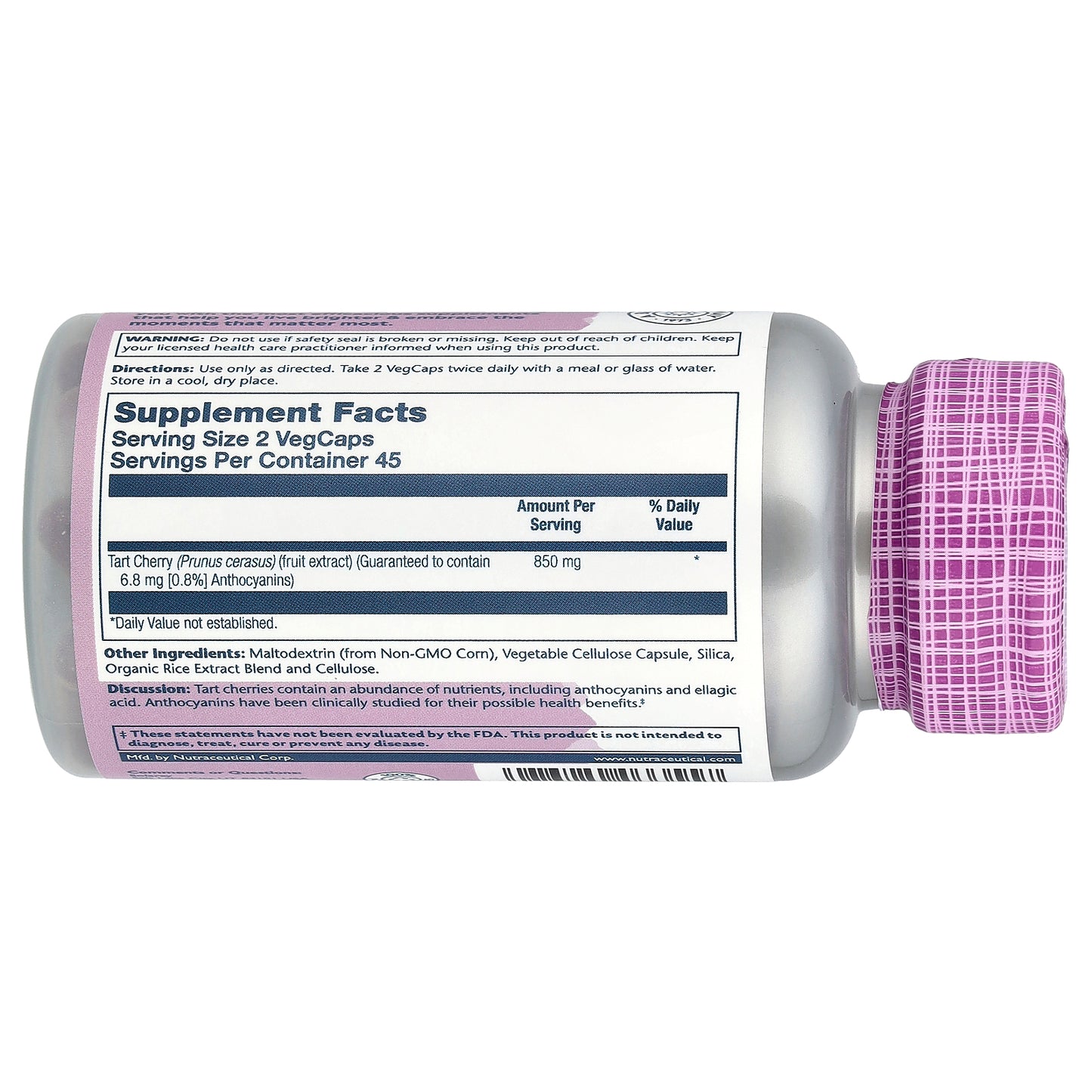 Solaray, Vital Extracts, Tart Cherry, 90 VegCaps (425 mg per Capsule)