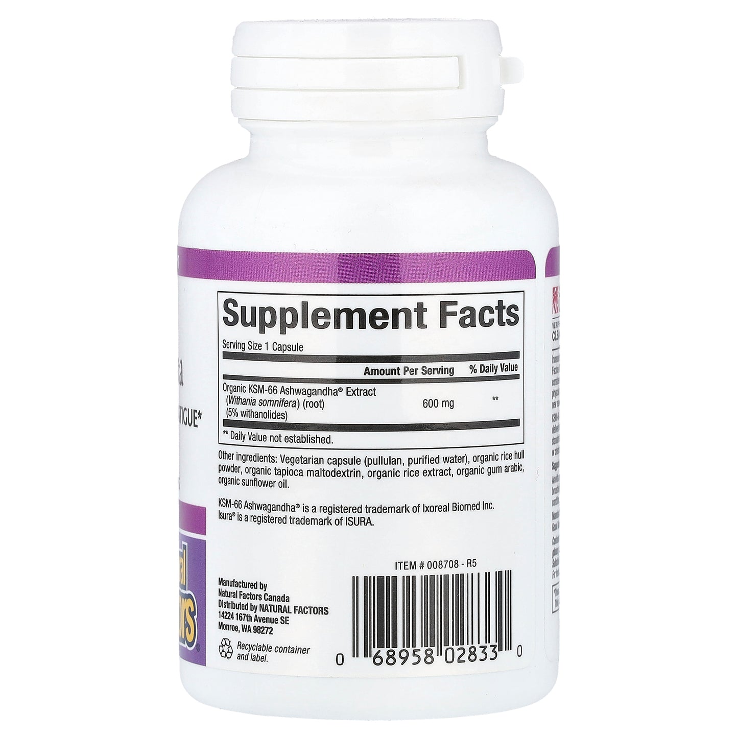 Natural Factors, Stress-Relax®, Ashwagandha, 600 mg, 30 Vegetarian Capsules