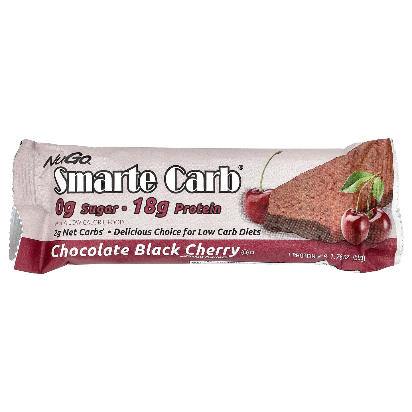 NuGo Nutrition, Smarte Carb® Protein Bar, Chocolate Black Cherry, 12 Bars, 1.76 oz (50 g) Each