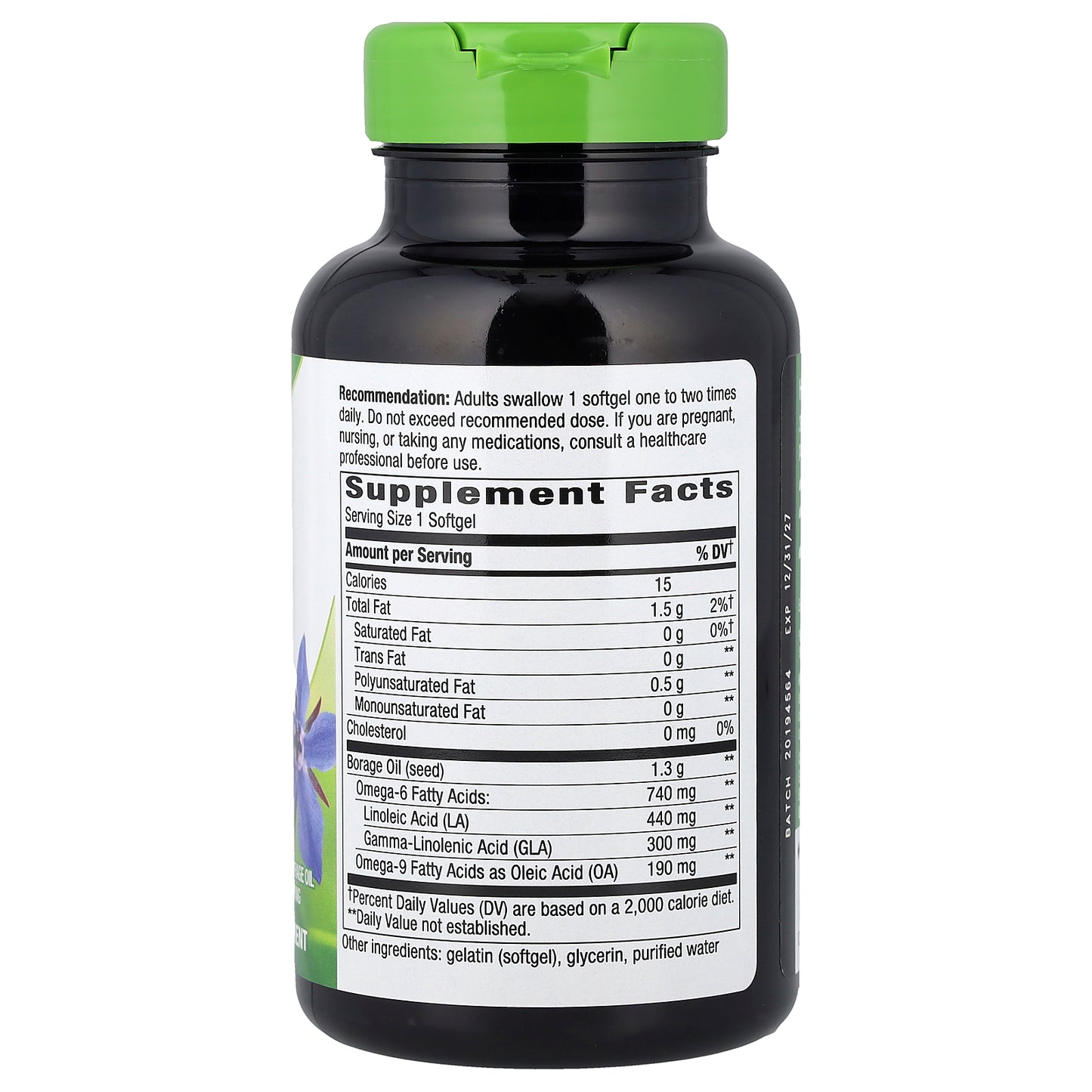 Nature's Way, Borage Oil, 1,300 mg, 60 Softgels