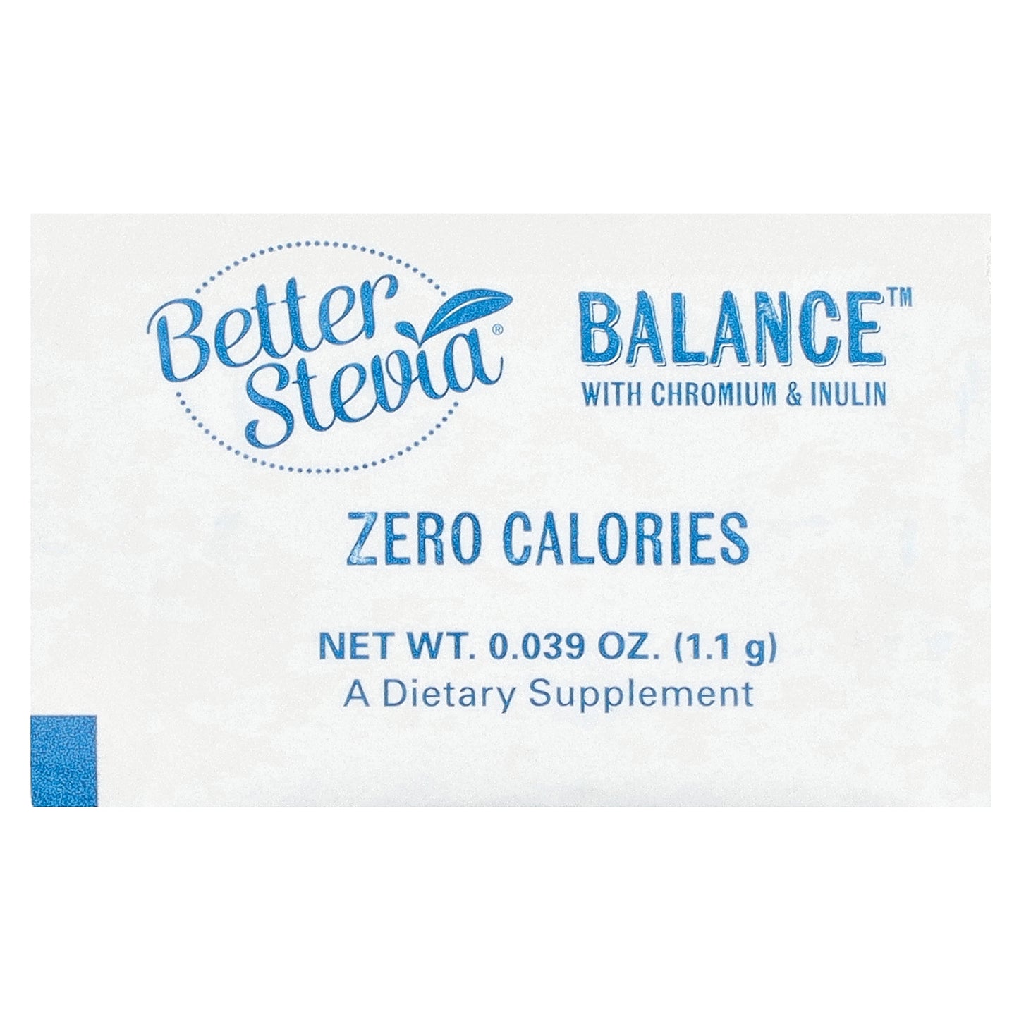 NOW Foods, Better Stevia®, Balance™ with Chromium & Inulin, 100 Packets, 0.039 oz (1.1 g) Each