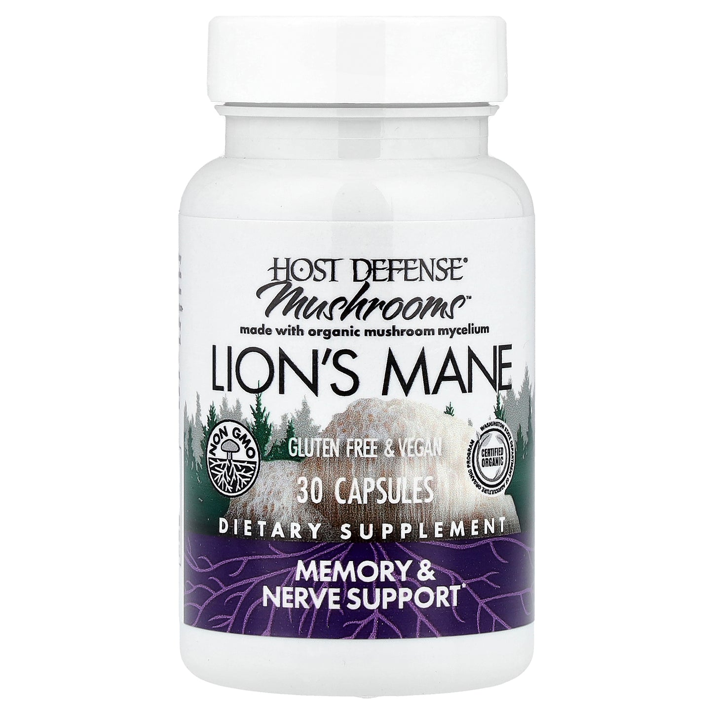Host Defense, Mushrooms™, Lion's Mane, 30 Capsules (0.5 g per Capsule)