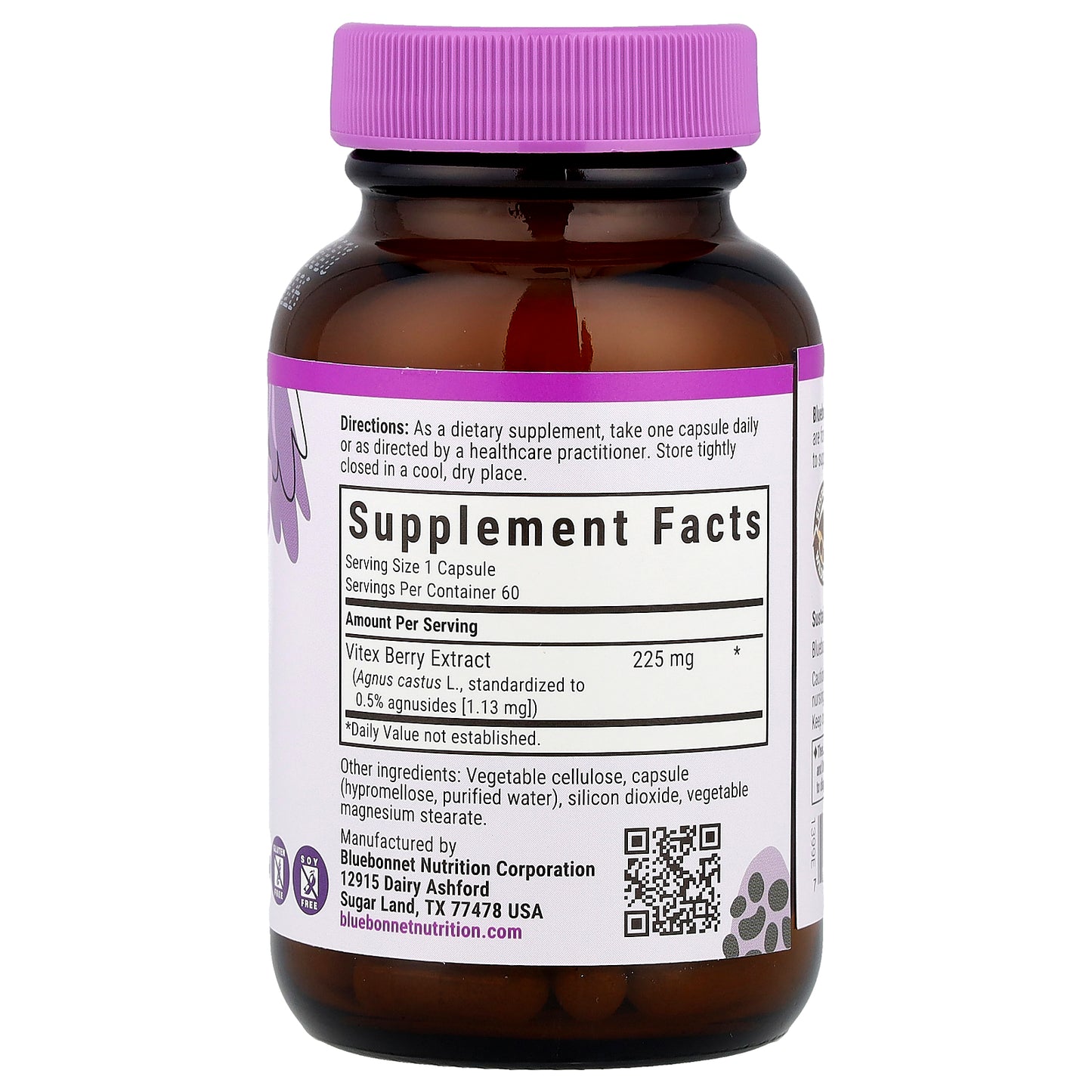 Bluebonnet Nutrition, Vitex Berry Extract, 60 Vegetable Capsules (225 mg per Capsule)