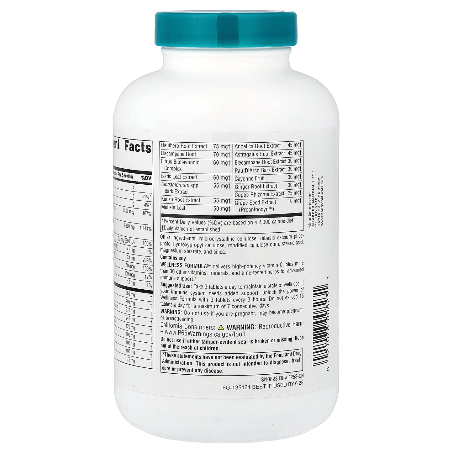 Source Naturals, Wellness Formula®, Advanced Immune Support, 180 Tablets