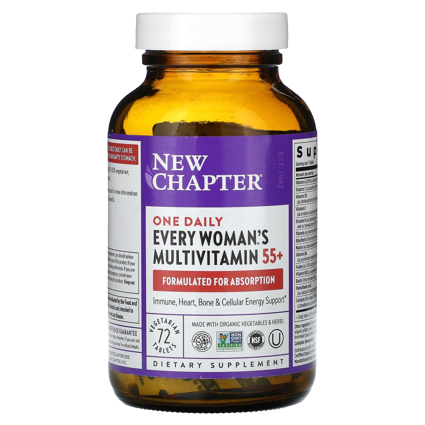 New Chapter, Every Woman's One Daily 55+ Multivitamin, 72 Vegetarian Tablets