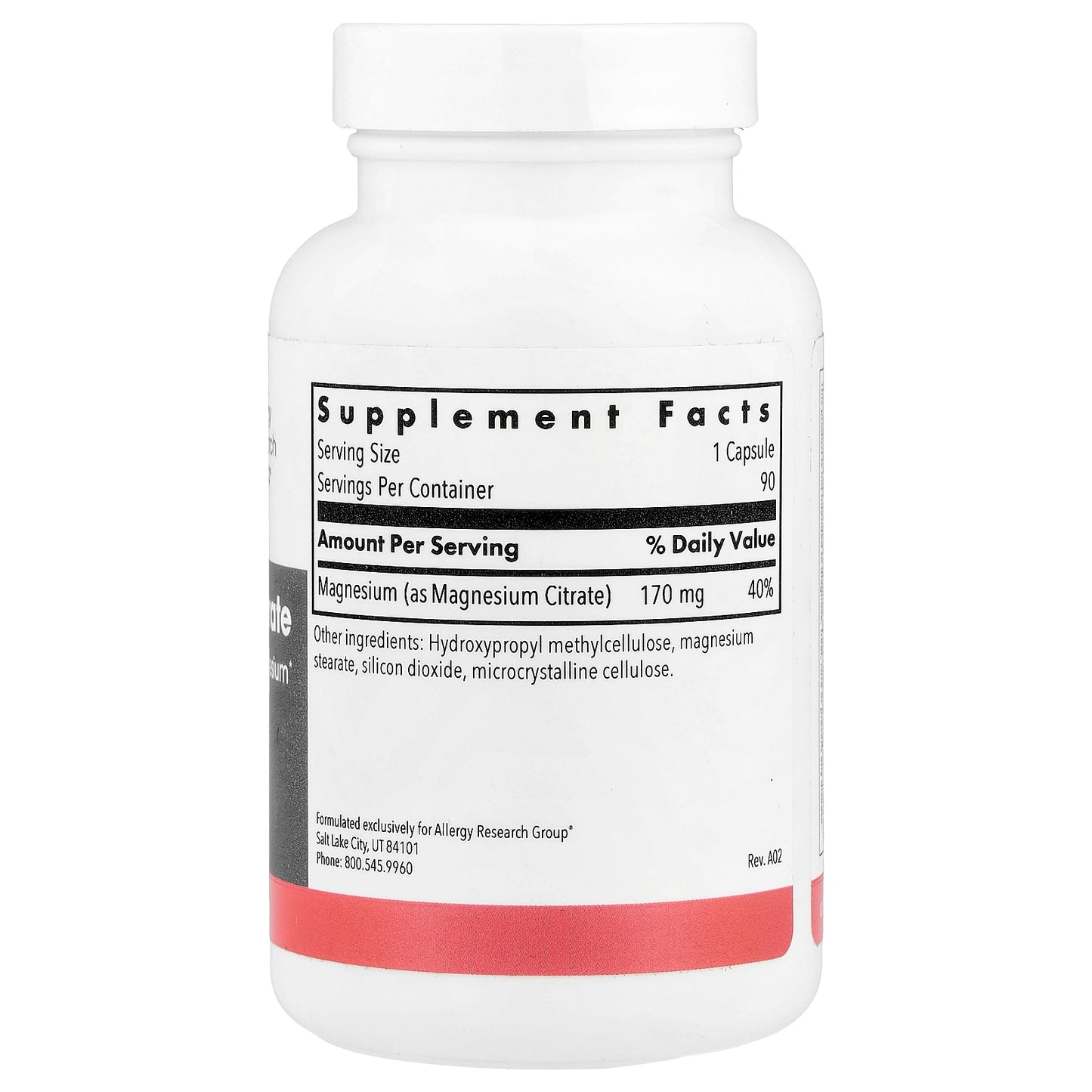 Allergy Research Group, Magnesium Citrate, 90 Vegetarian Capsules (170 mg per Capsule)