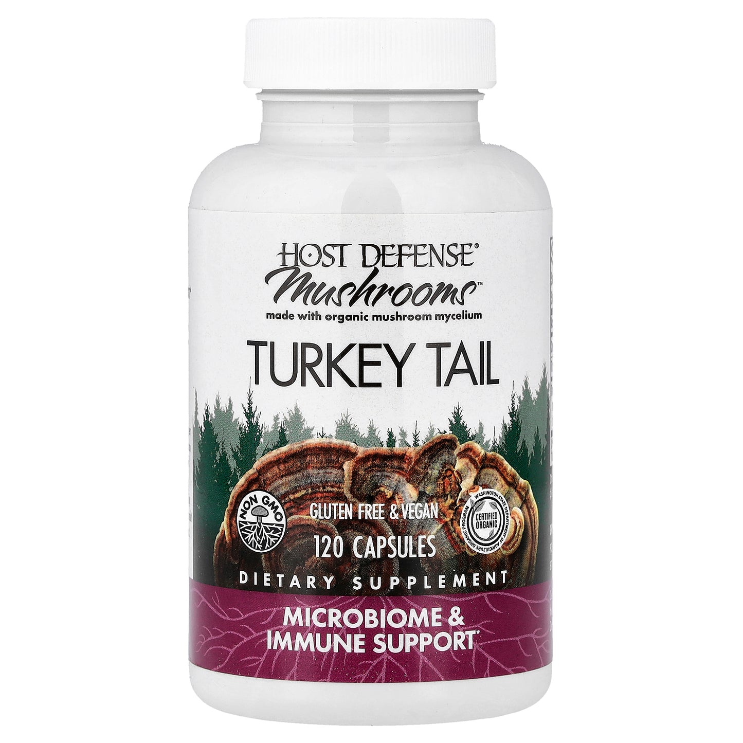 Host Defense, Mushrooms™, Turkey Tail, 120 Capsules (0.5 g per Capsule)