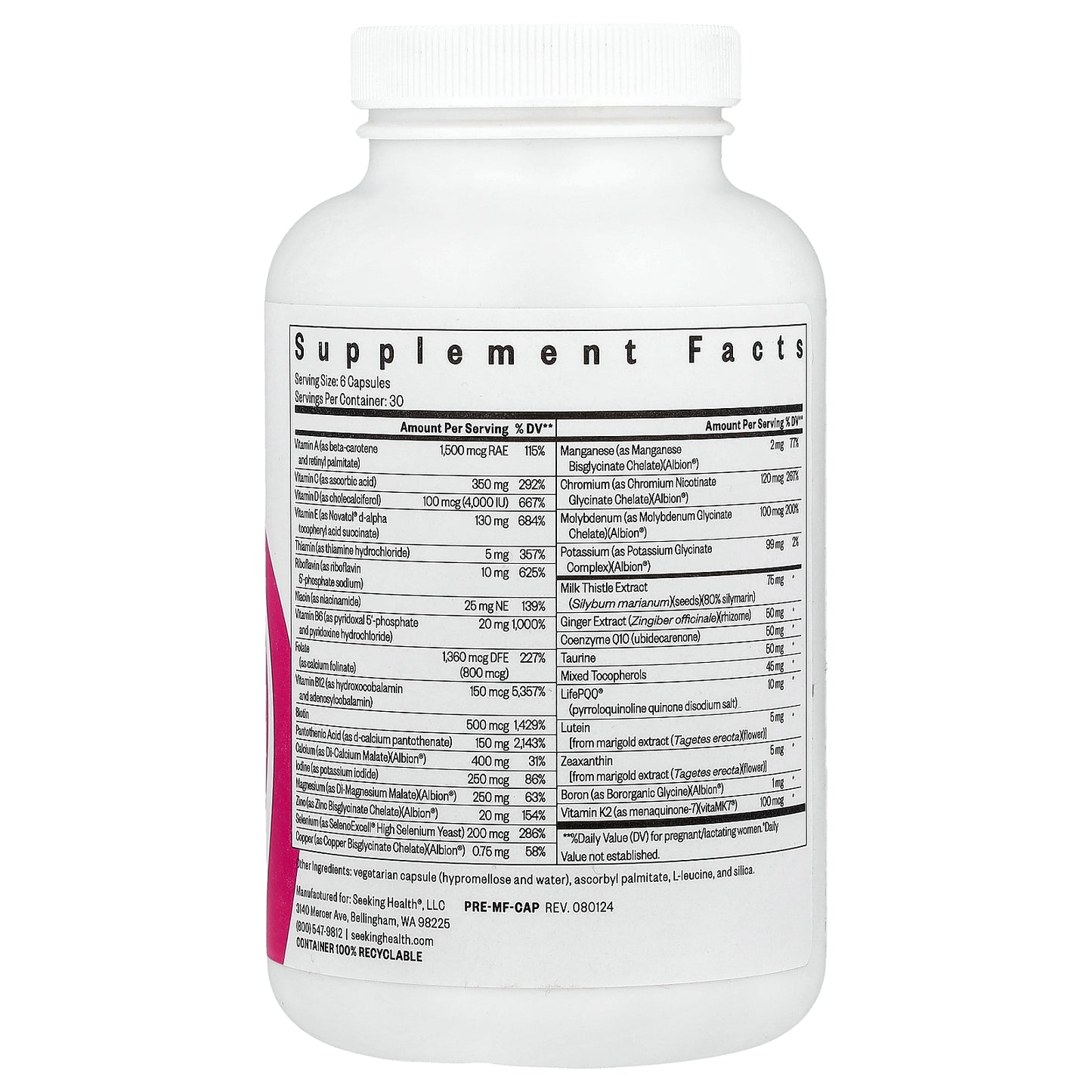 Seeking Health, Optimal Prenatal MF, 180 Capsules