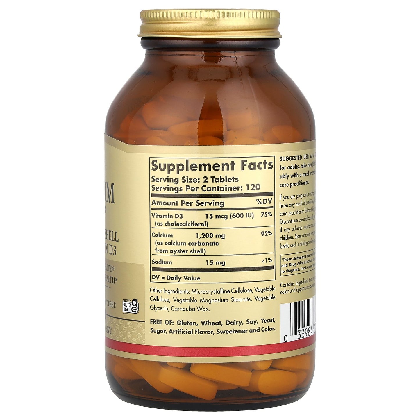 Solgar, Calcium "600" from Oyster Shell with Vitamin D3, 240 Tablets