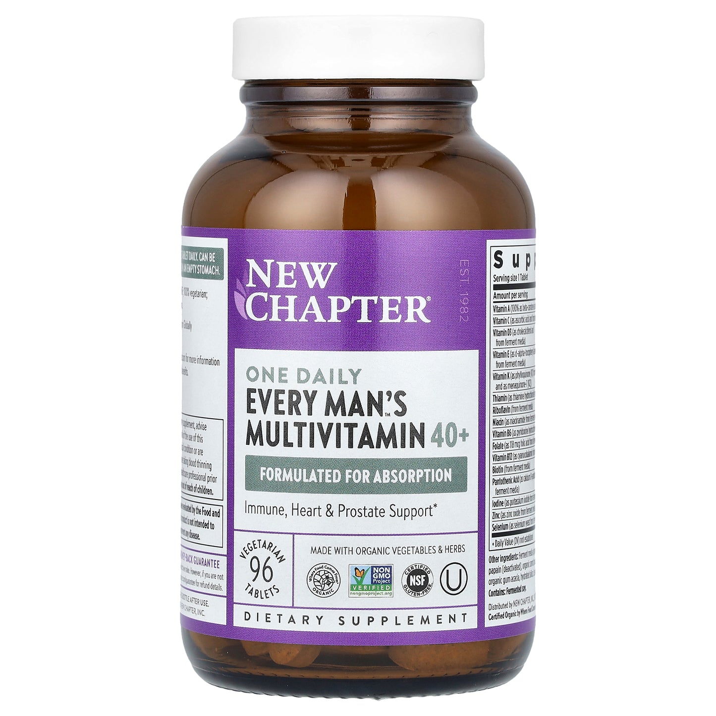 New Chapter, One Daily Every Man's™ Multivitamin 40+, 96 Vegetarian Tablets