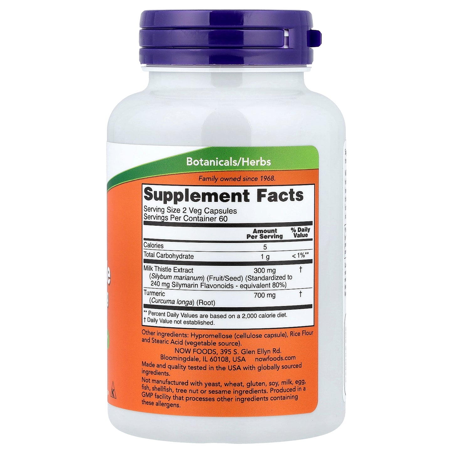 NOW Foods, Milk Thistle Extract with Turmeric, 120 Veg Capsules