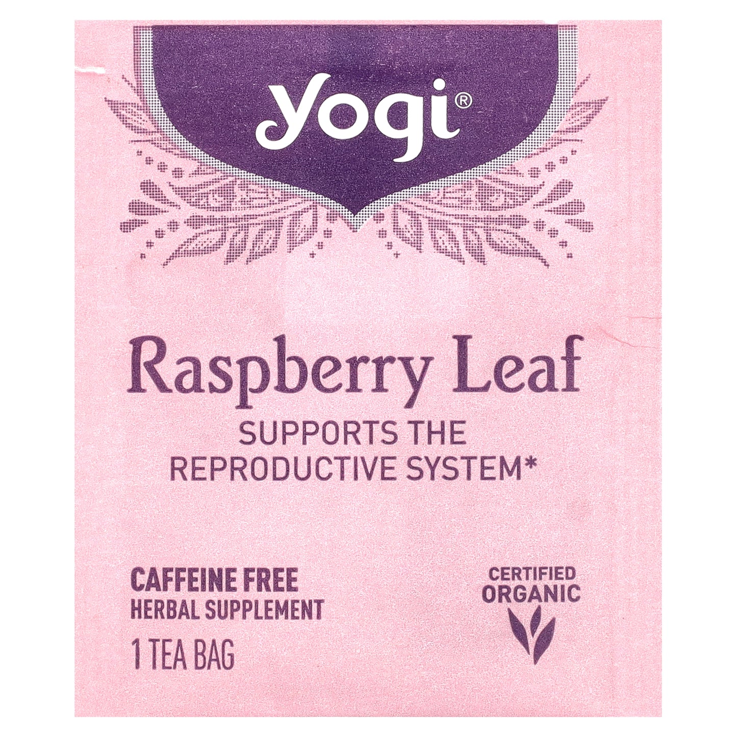 Yogi Tea, Raspberry Leaf, Caffeine Free, 16 Tea Bags, 1.02 oz (29 g)