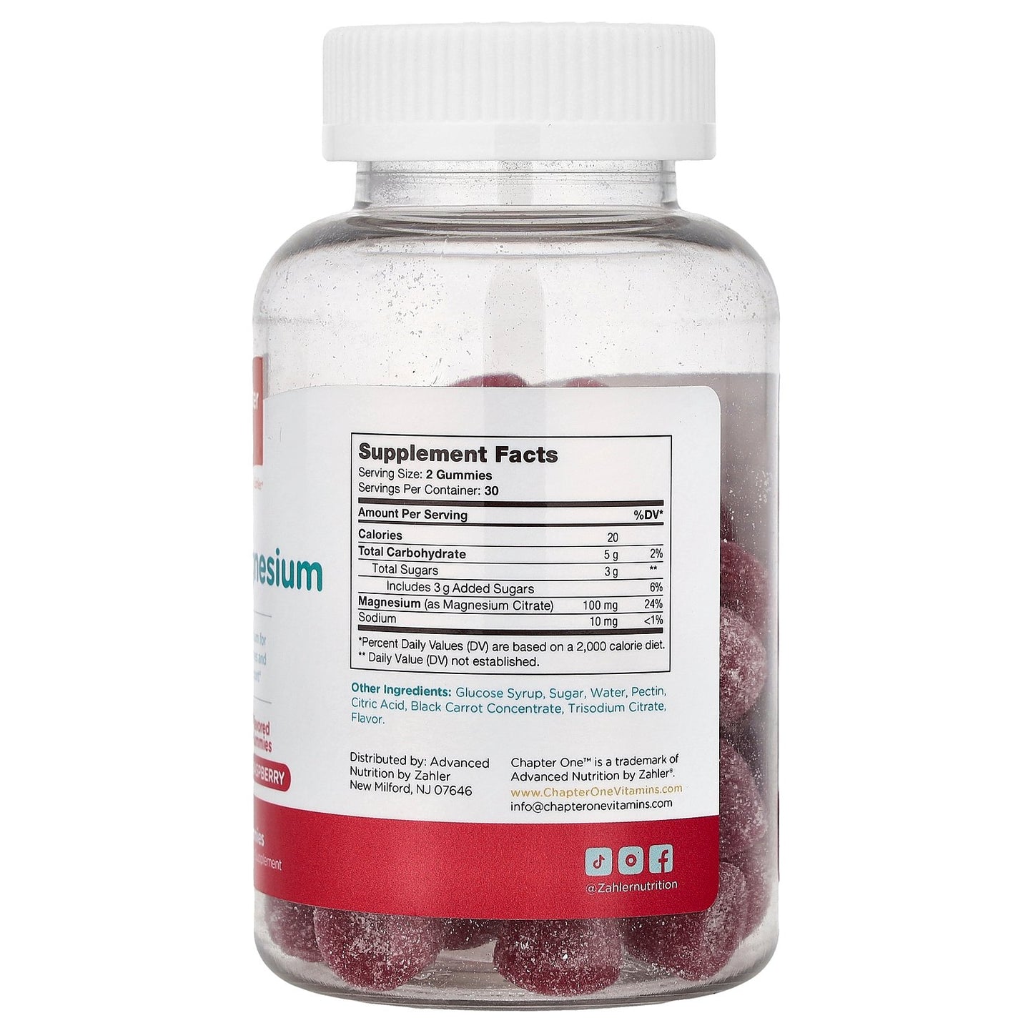 Chapter One, Magnesium Gummies, Raspberry, 60 Gummies (50 mg per Gummy)