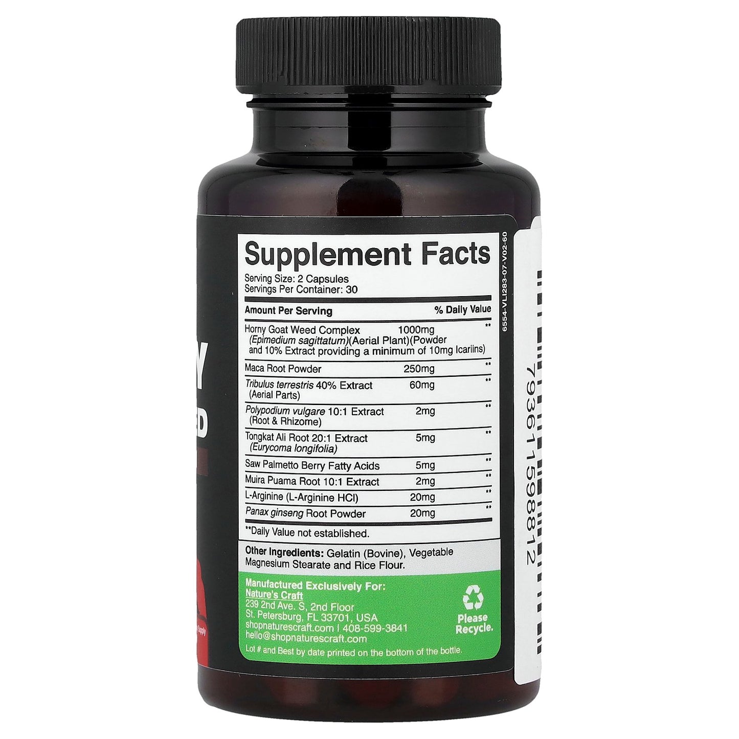 Nature's Craft, Horny Goat Weed, Xxtra Strength Herbal Complex, 60 Capsules