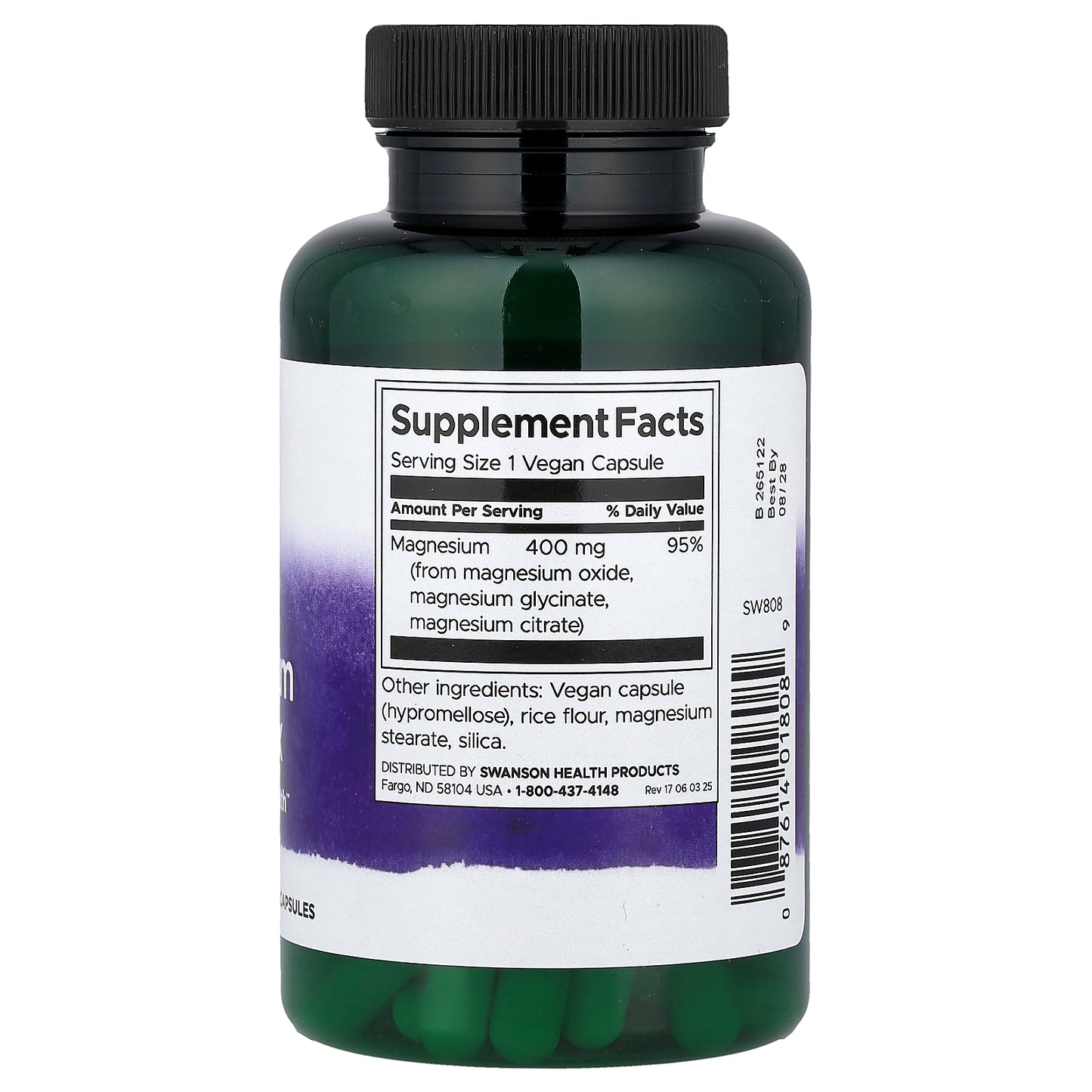 Swanson, Triple Magnesium Complex, 400 mg, 100 Vegan Capsules