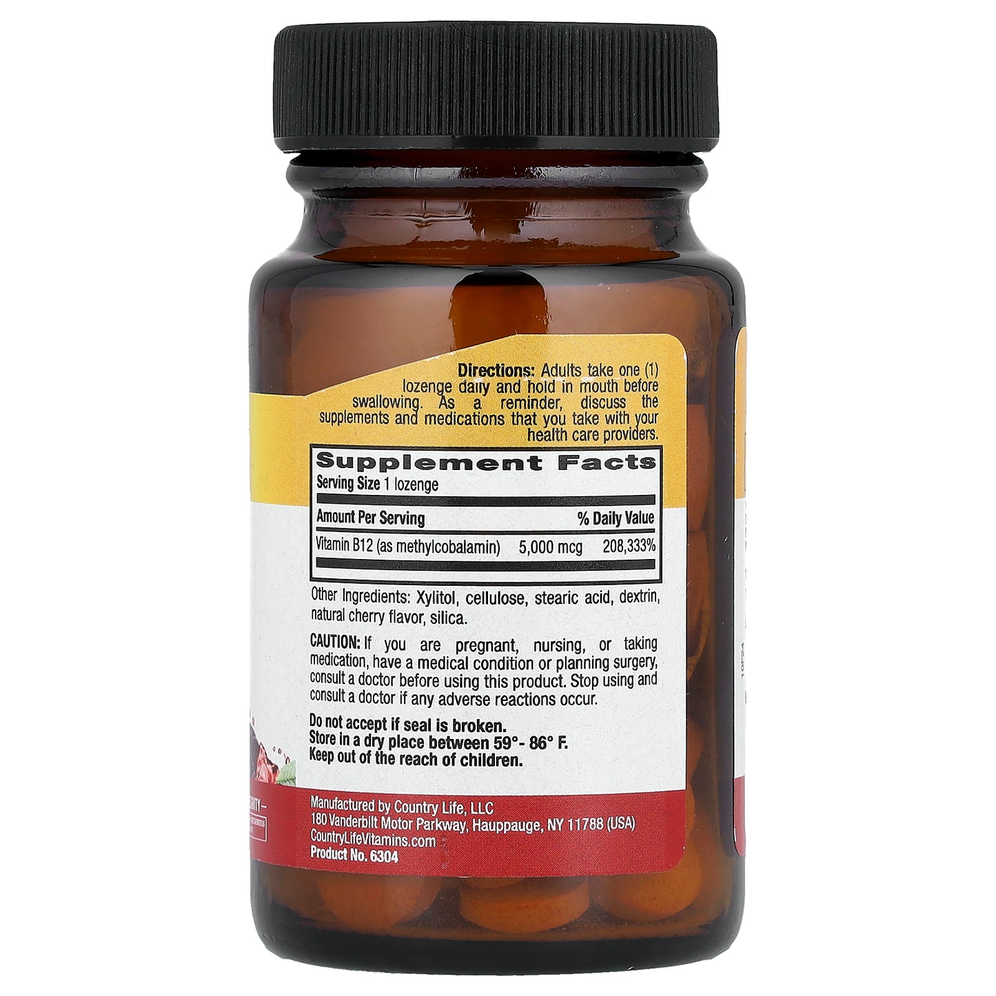 Country Life, Methyl B12, Cherry, 5,000 mcg, 60 Lozenges