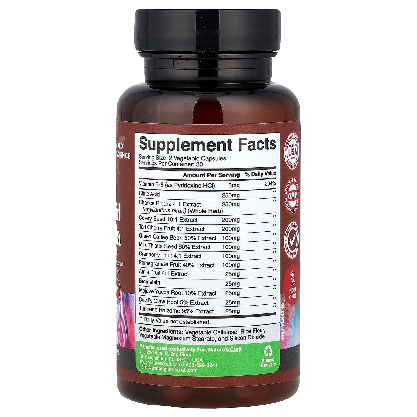 Nature's Craft, Uric Acid Formula, 60 Capsules