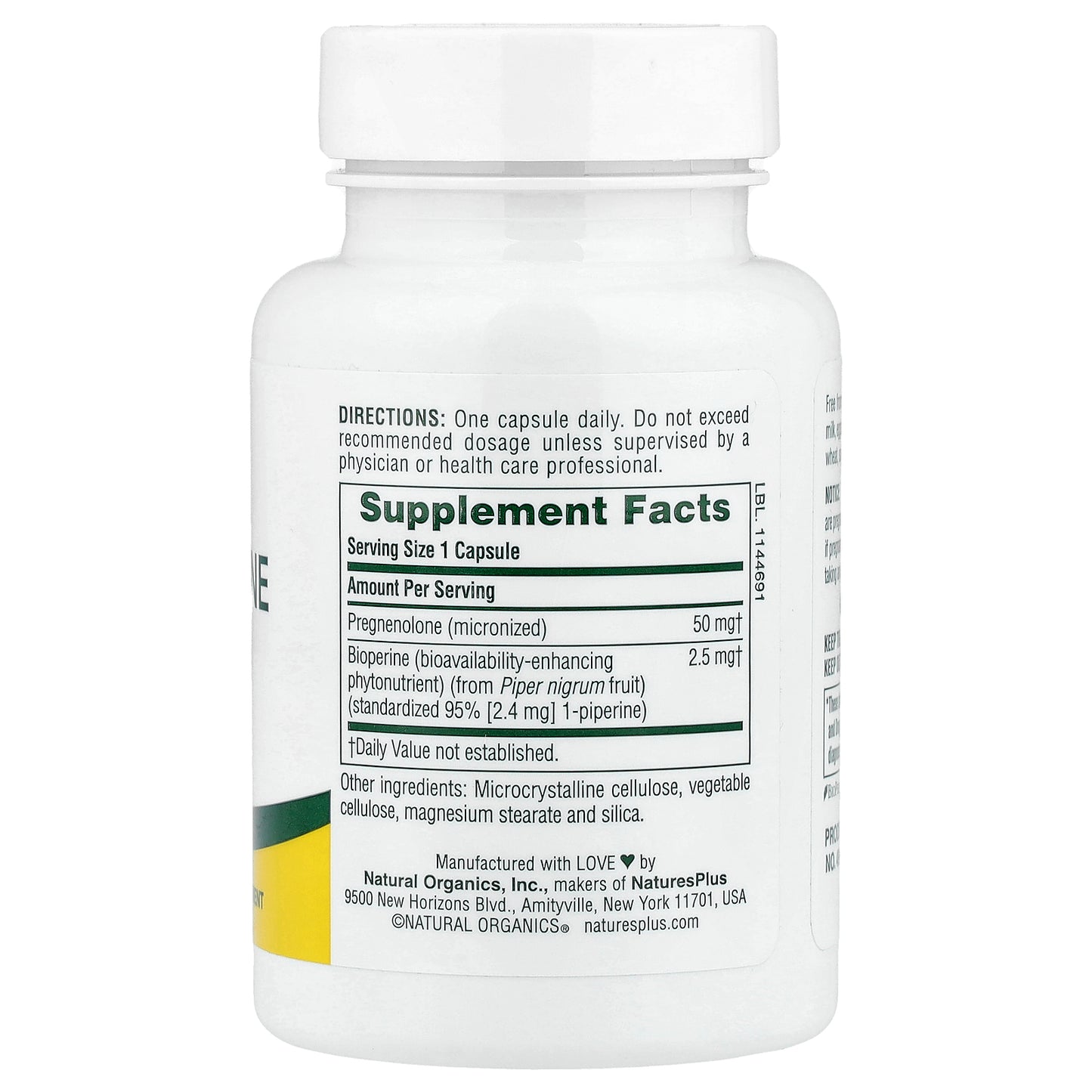 NaturesPlus, Ultra Pregnenolone with Bioperine®, 60 Capsules