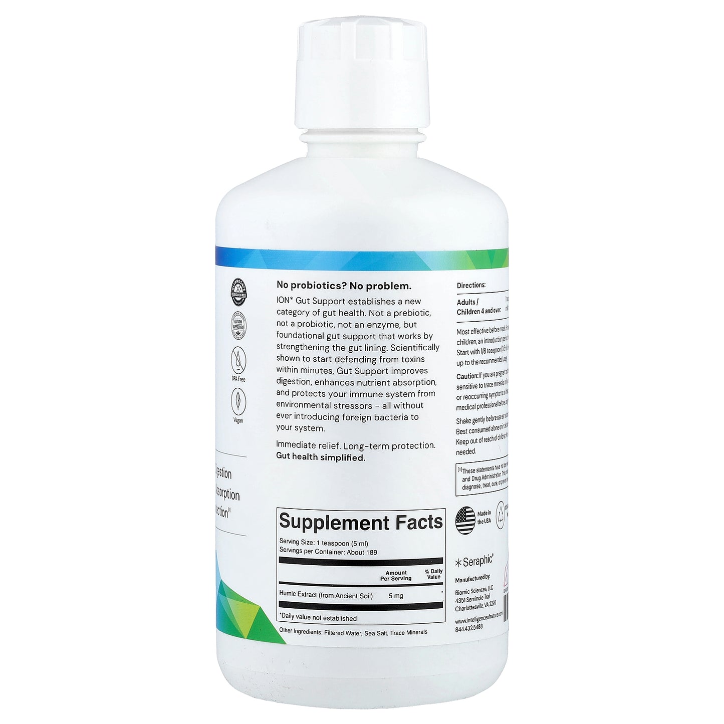 ION Intelligence of Nature, Gut Support, 32 fl oz (946 ml)