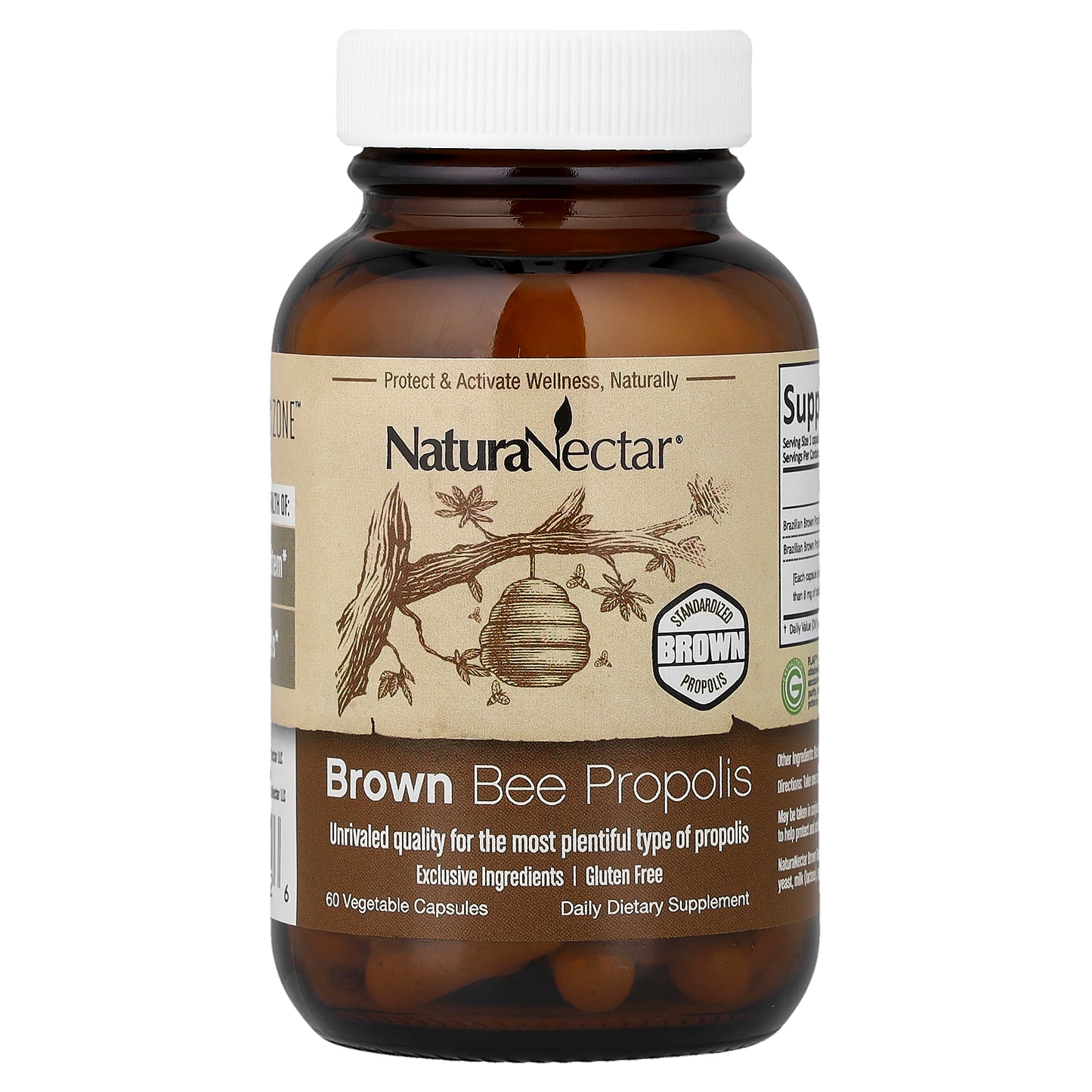 NaturaNectar, Brown Bee Propolis, 60 Vegetable Capsules