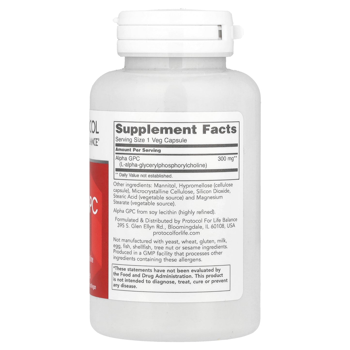 Protocol for Life Balance, Ortho Alpha GPC , 300 mg , 60 Veg Capsules