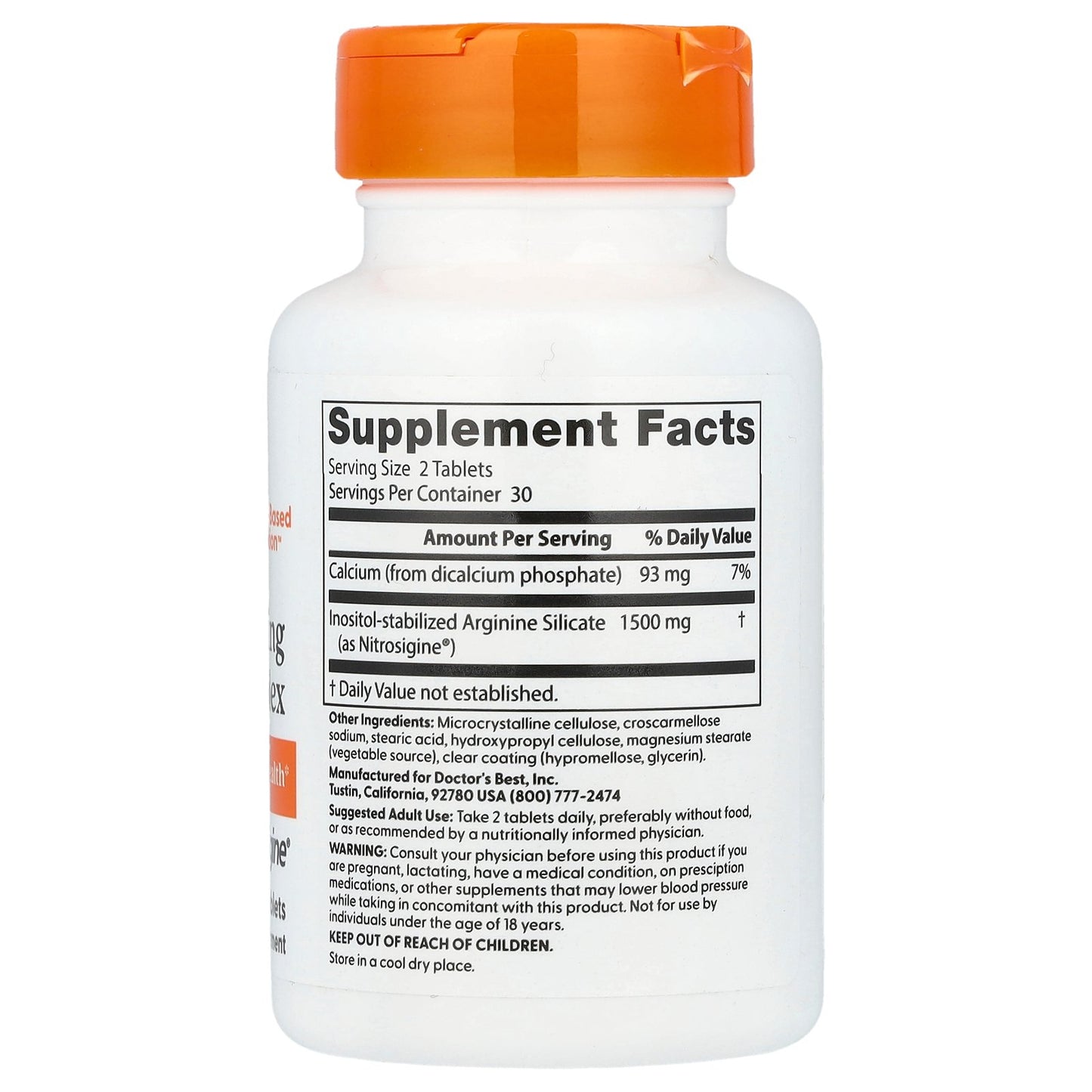 Doctor's Best, Fast Acting Arginine Complex, 60 Tablets