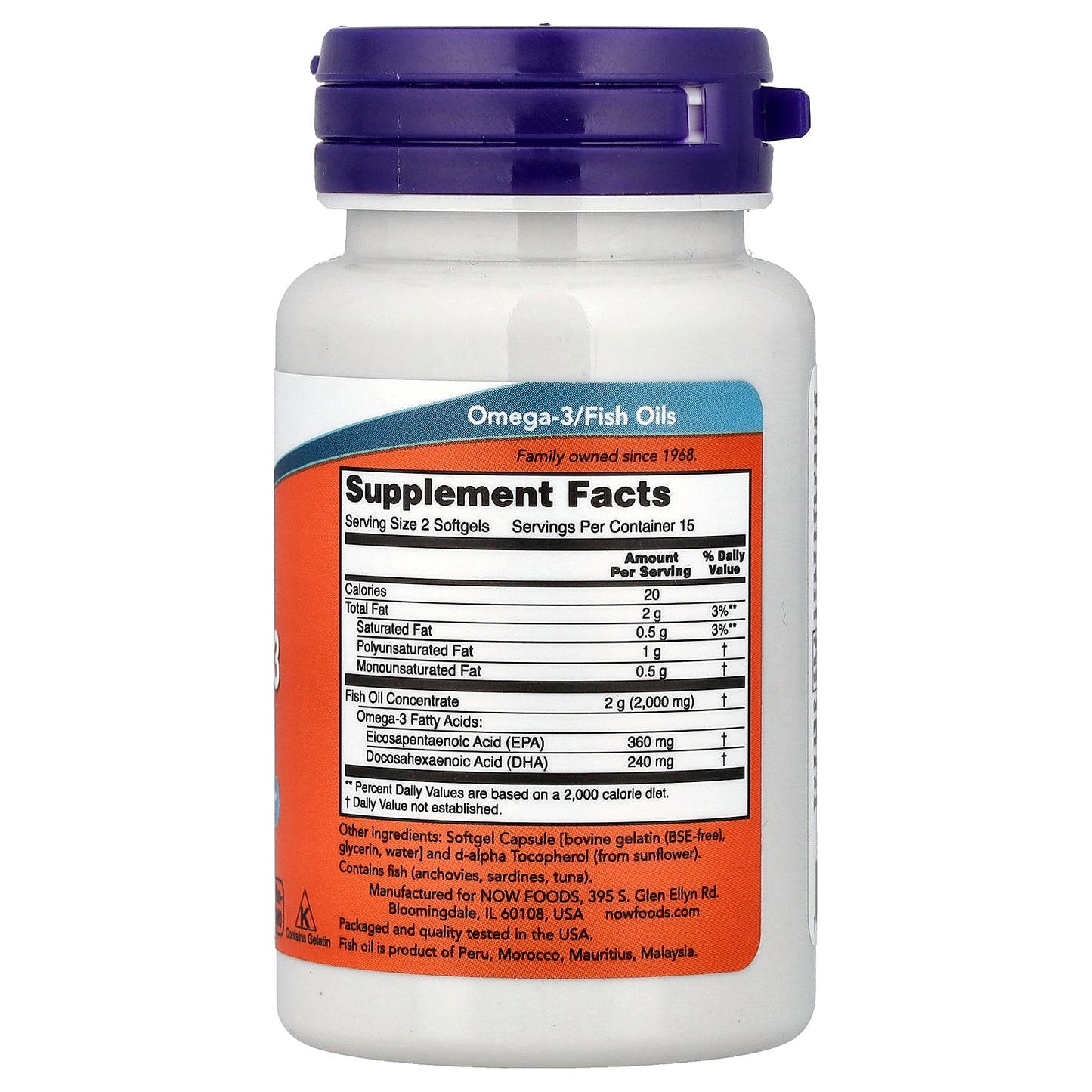NOW Foods, Omega-3 Fish Oil, 30 Softgels (1 g per Softgel)