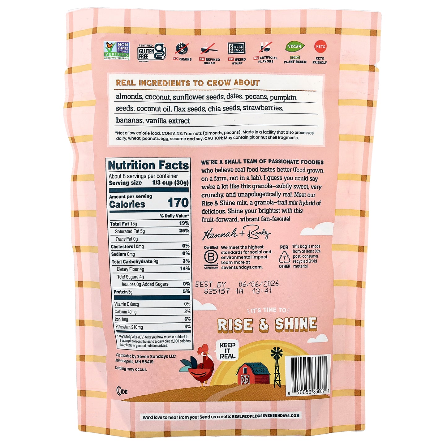 Seven Sundays, Rise & Shine Granola, Strawberry Banana, 8 oz (227 g)