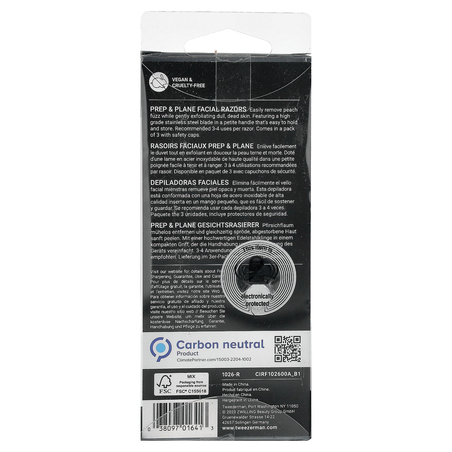 Tweezerman, Prep & Plane Facial Razors, 3 Count