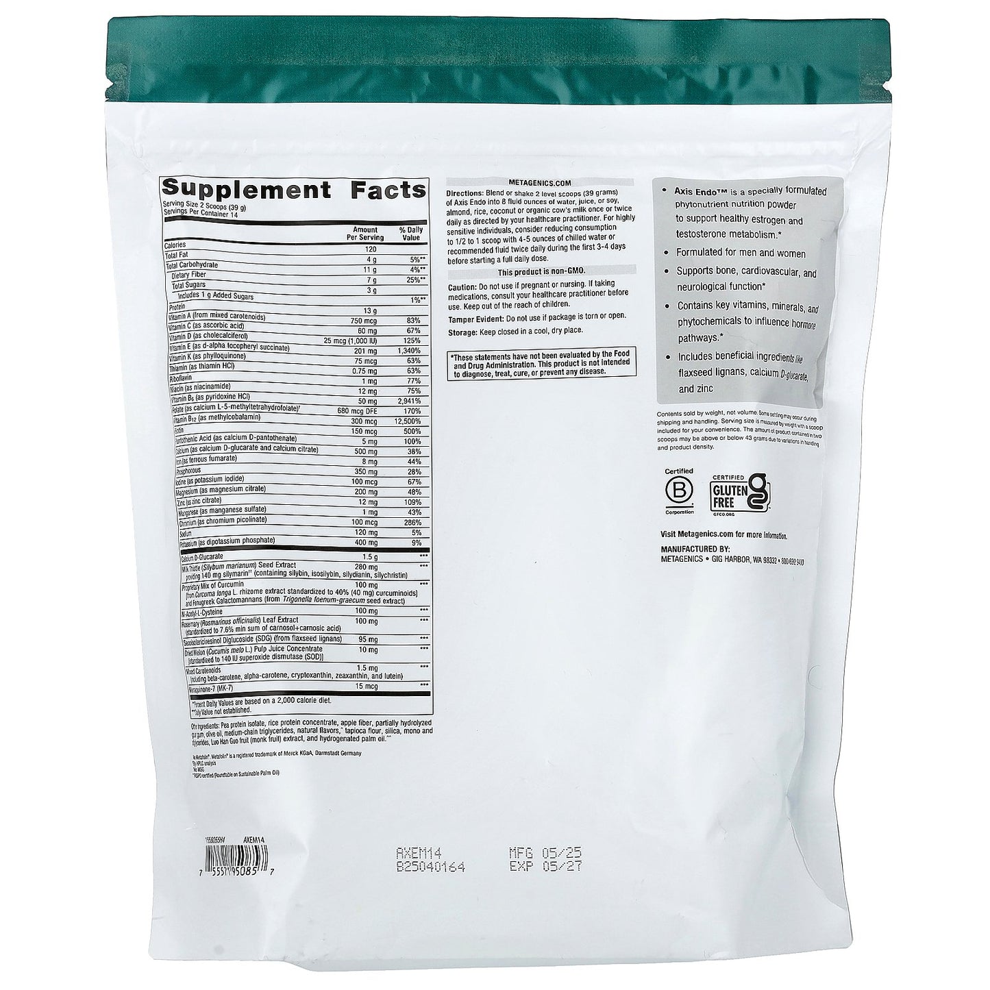 Metagenics, Axis Endo™, Mango , 1 lb 3.26 oz (546 g)