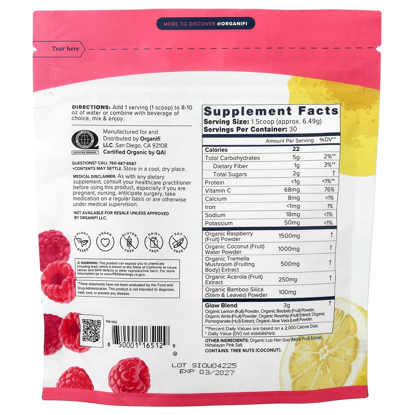 Organifi, Glow, Original, 6.87 oz (194.7 g)