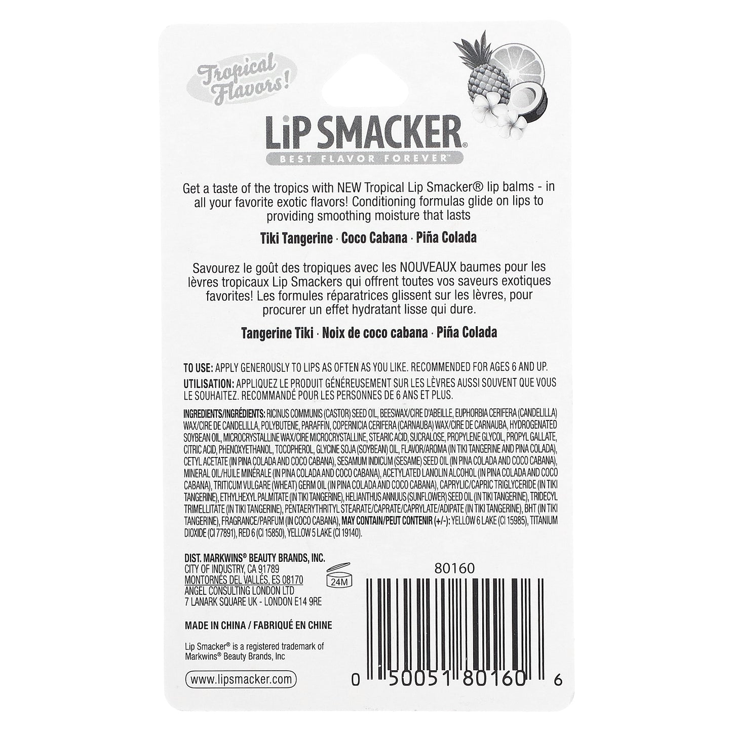 Lip Smacker, Lip Balm, Tropical, 3 Pack, 0.14 oz (4 g) Each