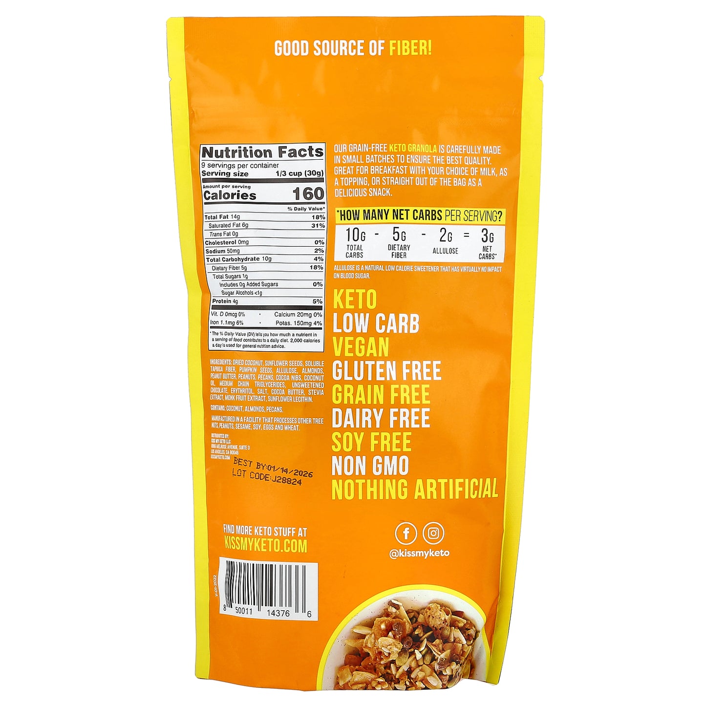 Kiss My Keto, Granola, Peanut Butter & Chocolate , 9.5 oz (270 g)