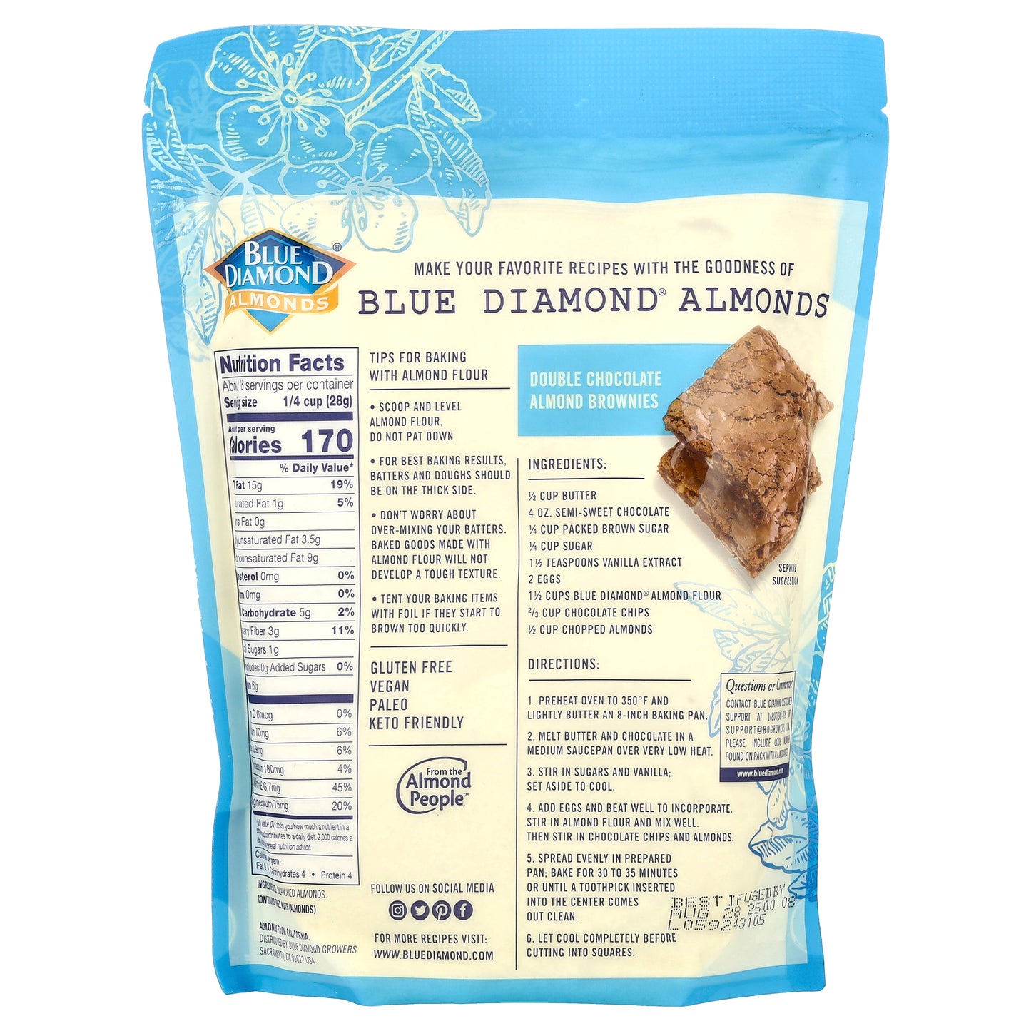 Blue Diamond, Almond Flour, Finely Sifted, 16 oz (454 g)