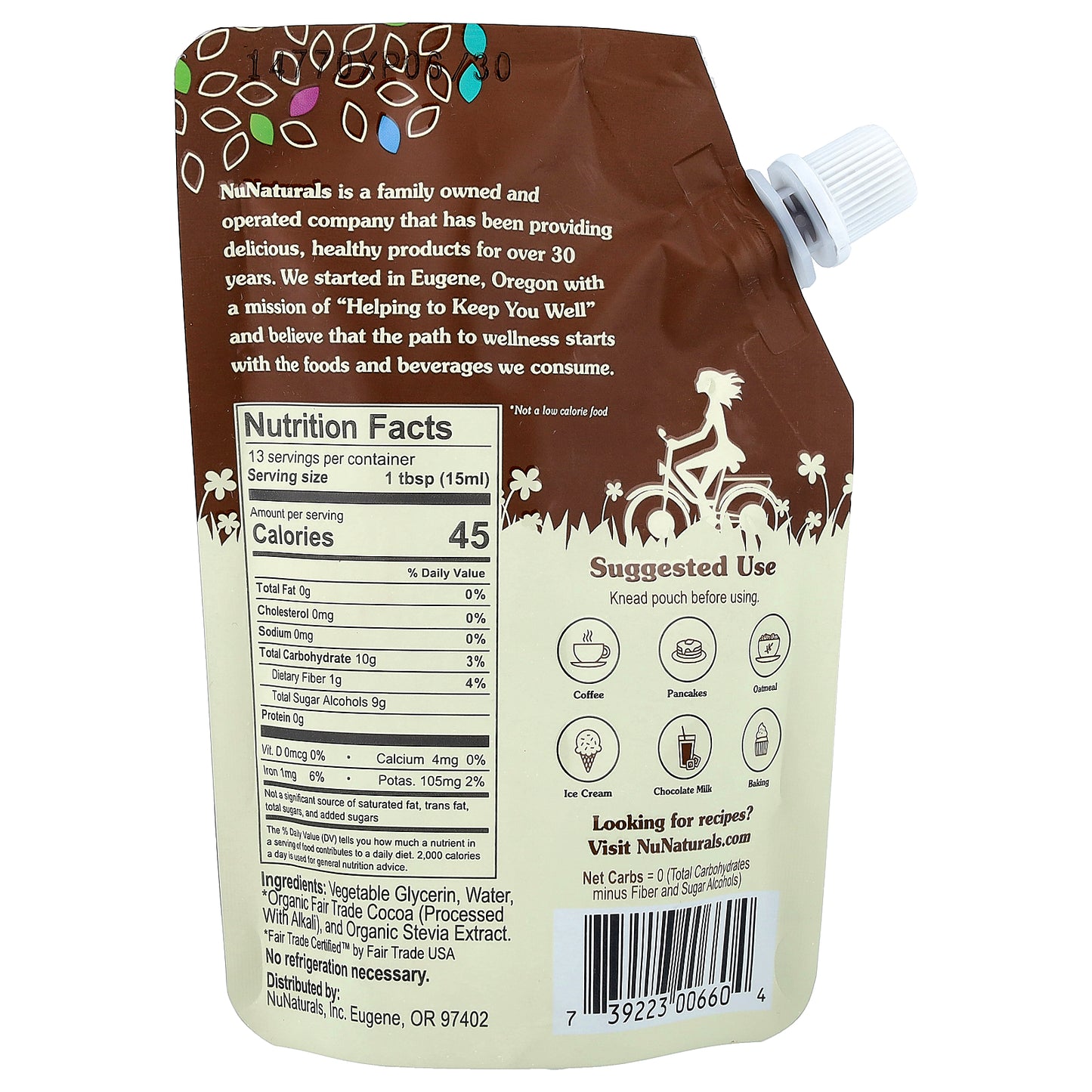NuNaturals, Chocolate Syrup, 6.6 fl oz (0.2 L)