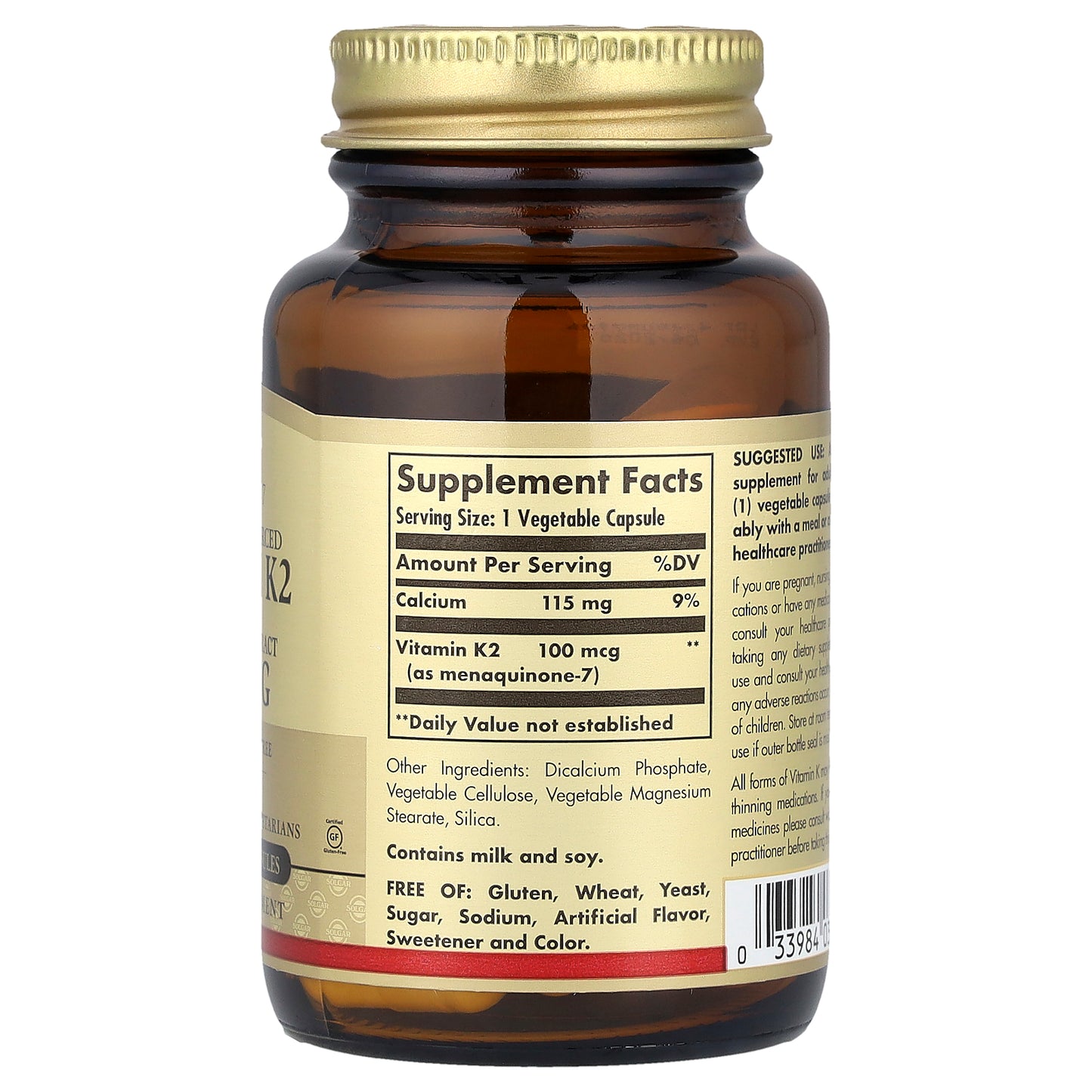 Solgar, Naturally Sourced Vitamin K2, 50 Vegetable Capsules