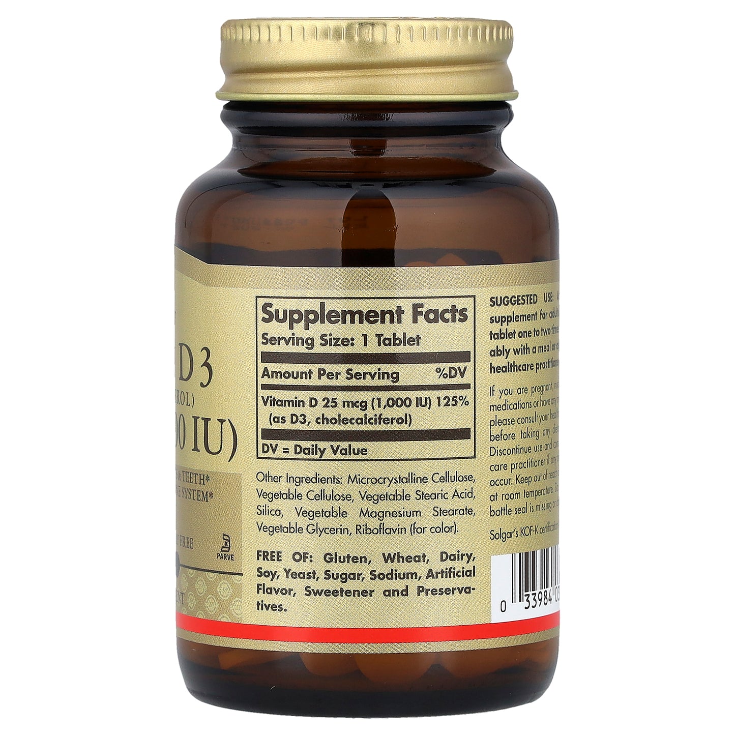 Solgar, Vitamin D3, 25 mcg (1,000 IU), 180 Tablets