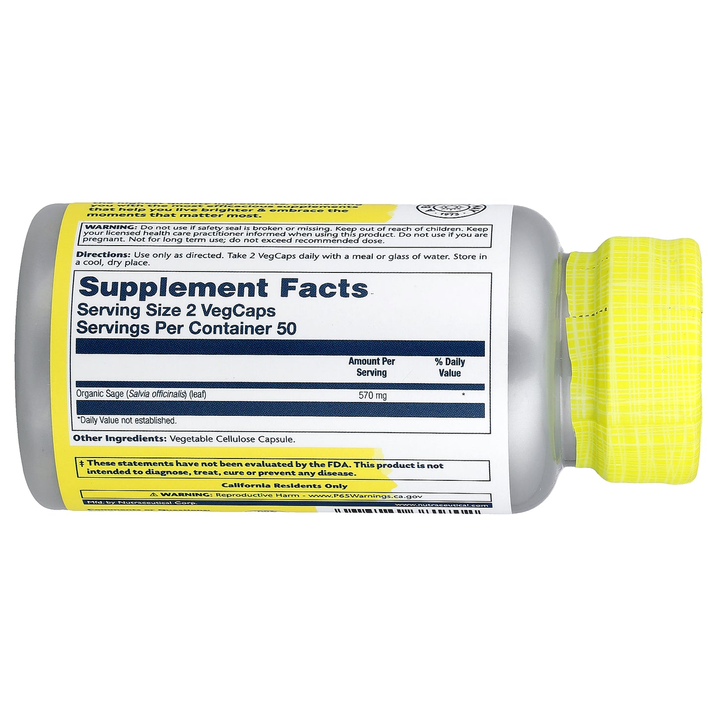 Solaray, Sage, 100 VegCaps (285 mg per Cap)