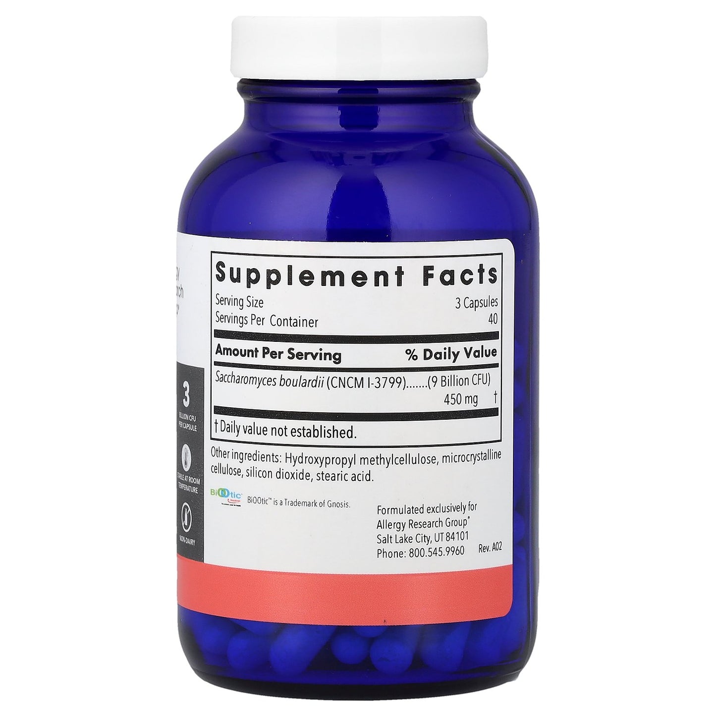 Allergy Research Group, Essential-Biotic® Saccharomyces Boulardii, 3 Billion CFU, 120 Vegetarian Capsules