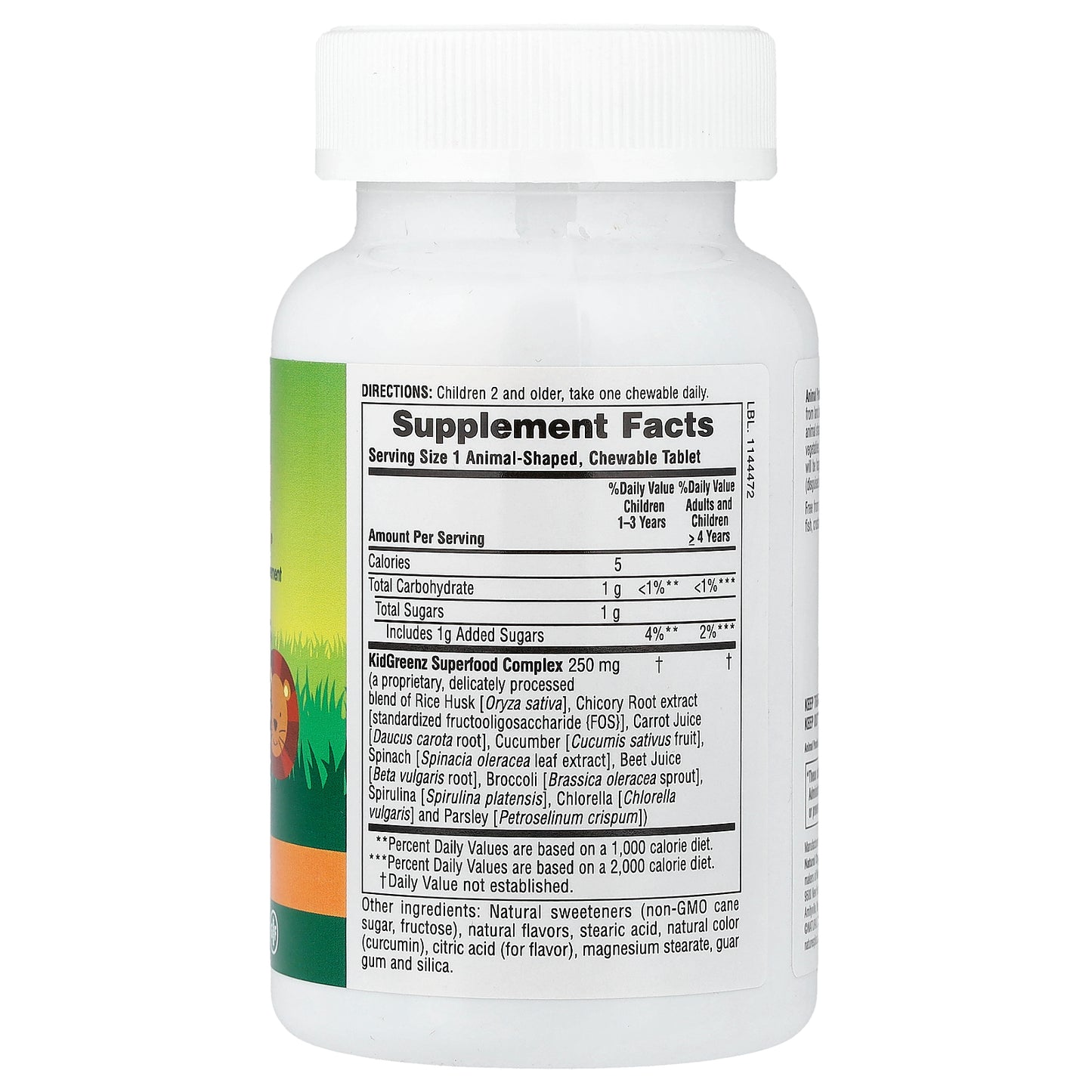 NaturesPlus, Animal Parade®, Kid Greenz®, Children's Chewable Green Food Dietary Supplement, Tropical Fruit, 90 Animal-Shaped Tablets