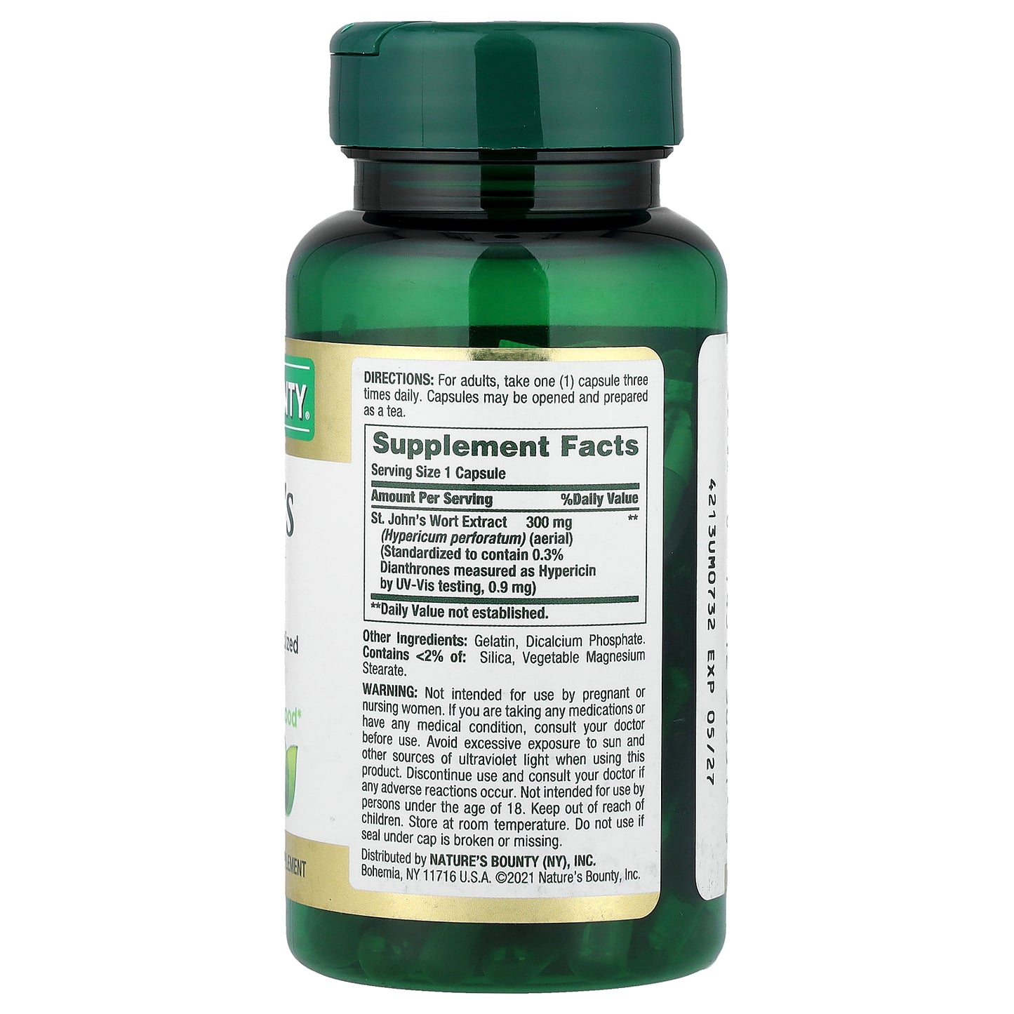 Nature's Bounty, St. John's Wort, 300 mg, 100 Capsules