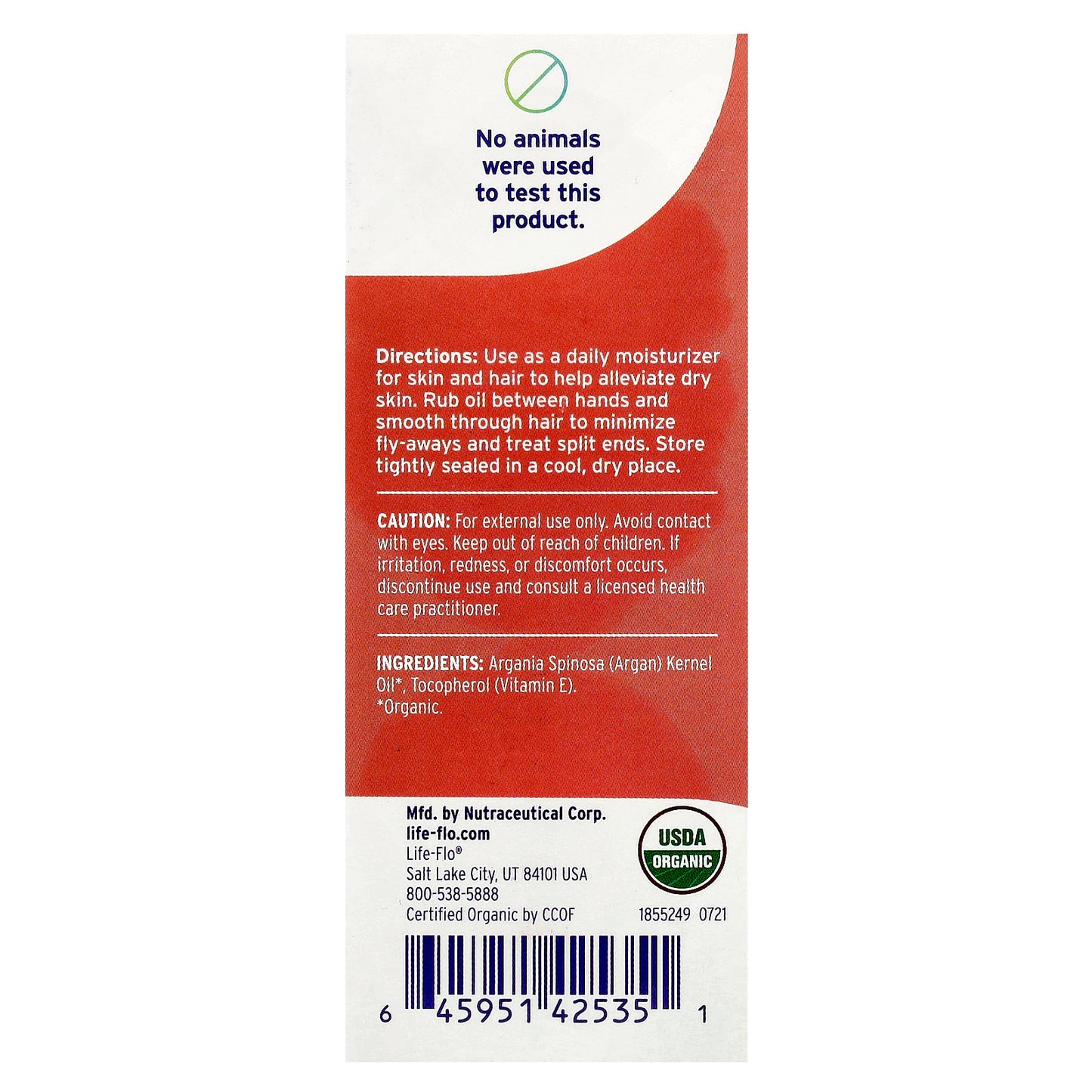 Life-flo, Organic Pure Argan Oil, 4 fl oz (118 ml)