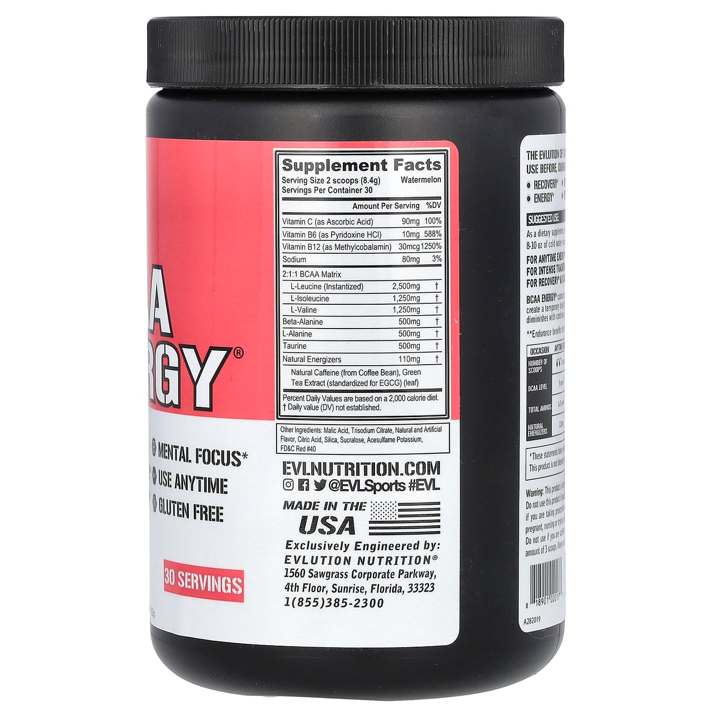 EVLution Nutrition, BCAA Energy®, Watermelon, 8.89 oz (252 g)