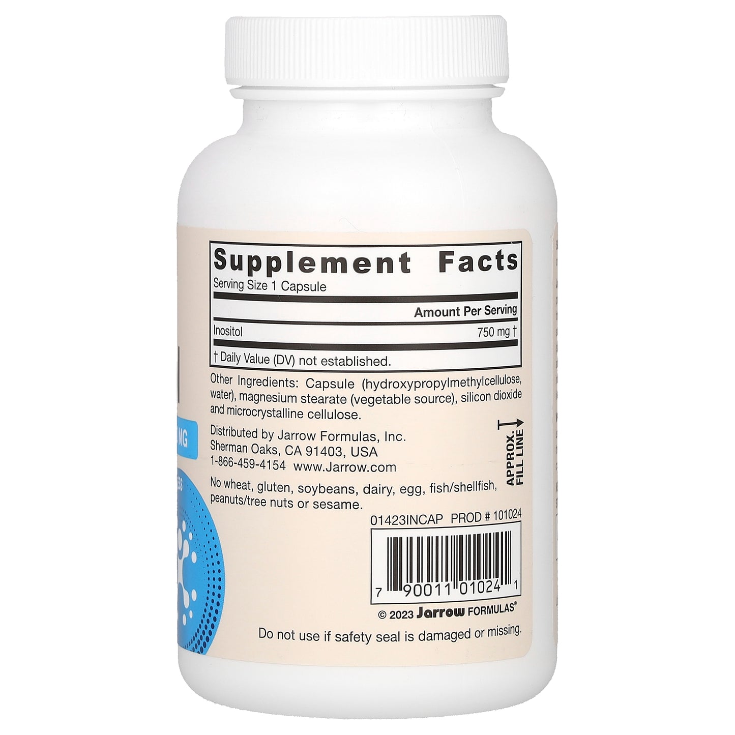 Jarrow Formulas, Vegan Inositol, 750 mg, 100 Veggie Capsules
