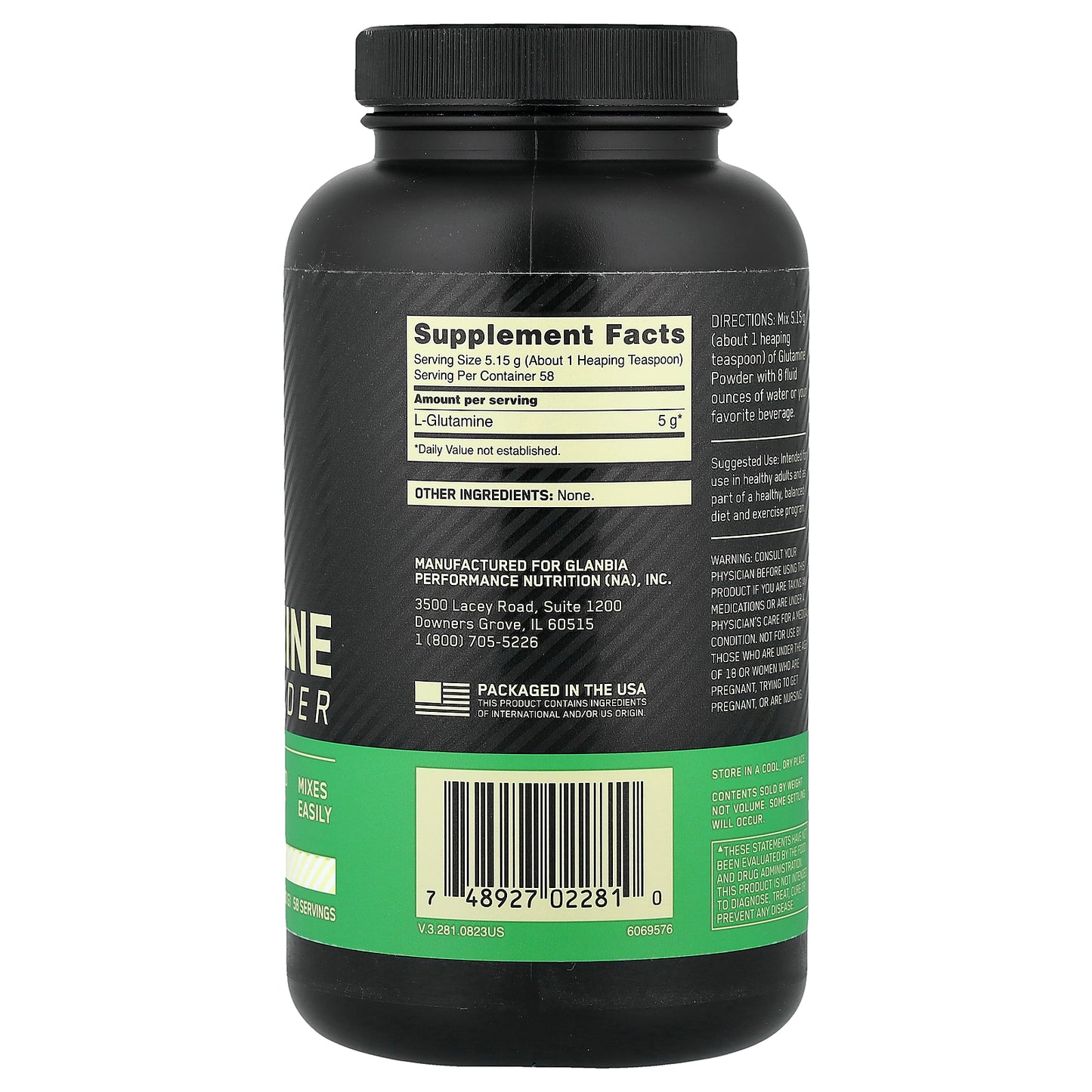 Optimum Nutrition, Glutamine Powder, Unflavored, 10.58 oz (300 g)