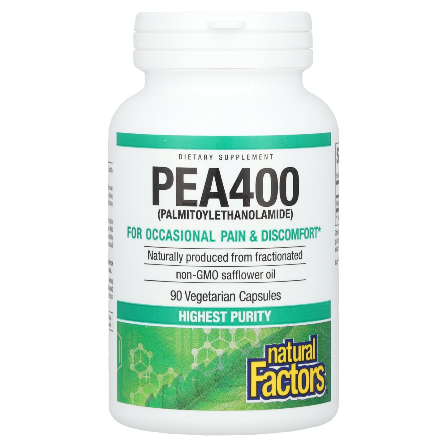 Natural Factors, PEA400, (Palmitoylethanolamide), 400 mg, 90 Vegetarian Capsules