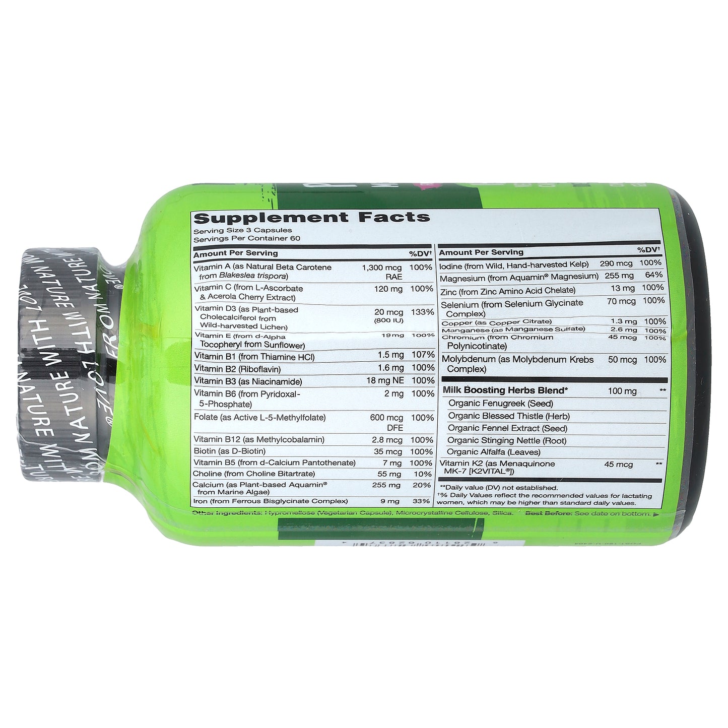 NATURELO, Postnatal Multivitamin for Breastfeeding Moms, 180 Vegetarian Capsules